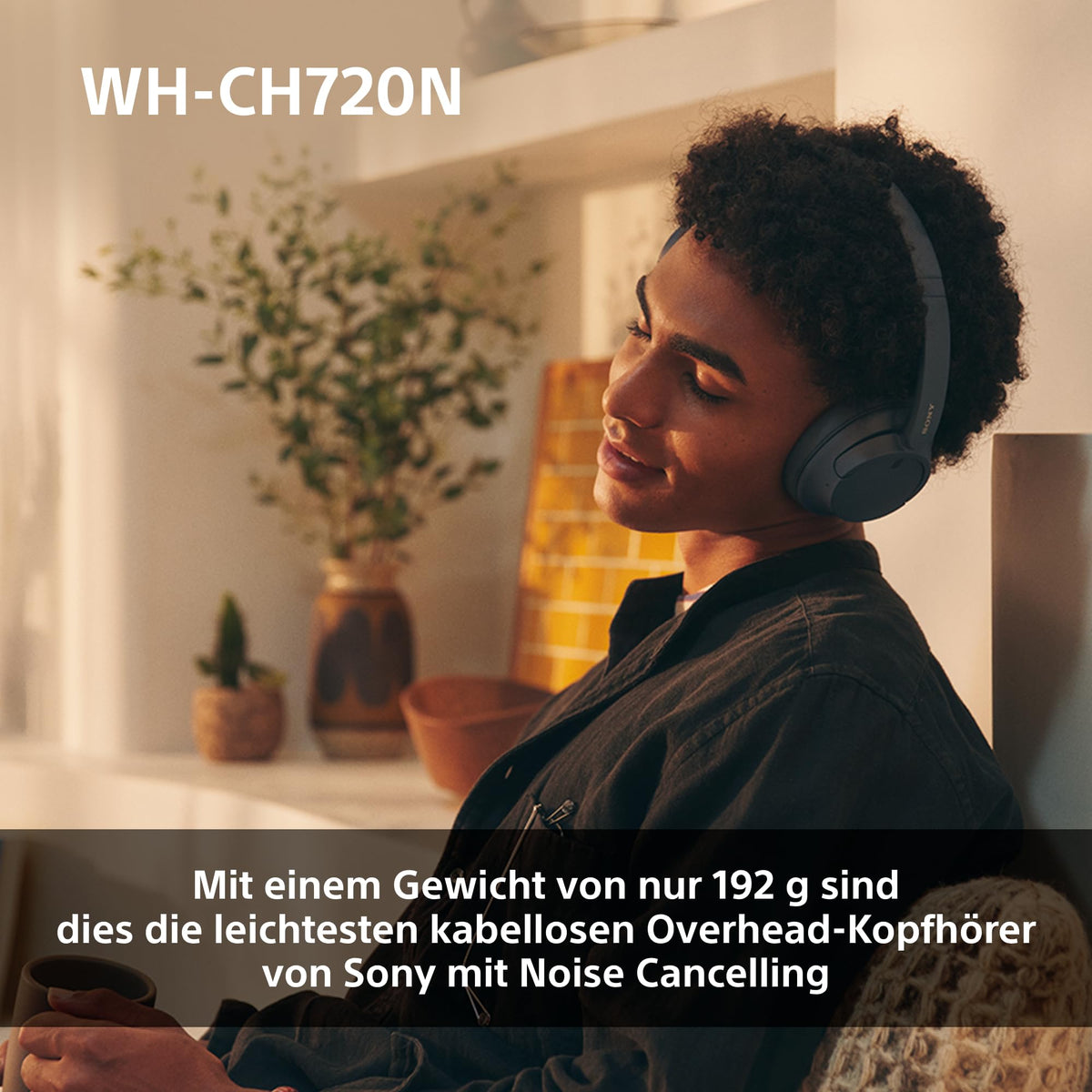 Sony WH-CH720N Kabelloser Bluetooth-Kopfhörer mit Noise Cancelling - bis zu 35 Stunden Akkulaufzeit und Schnellladefunktion - Schwarz