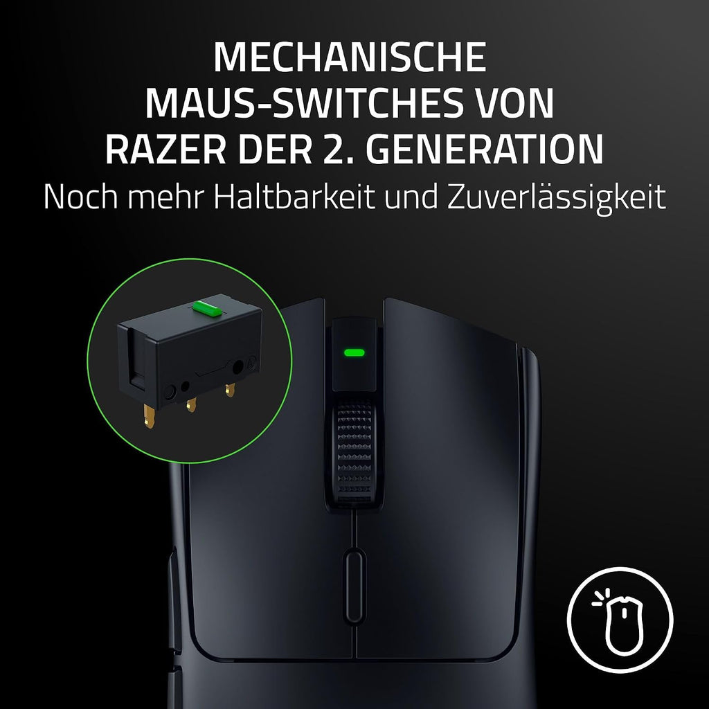 Razer Viper V3 HyperSpeed - Kabellose Esports Gaming-Maus - Focus Pro 30K DPI Sensor - bis zu 280 Std. Akku, Mechanische Maus-Switches 2th Generation - kabellose Abtastrate 4000Hz- PC/Mac | Schwarz