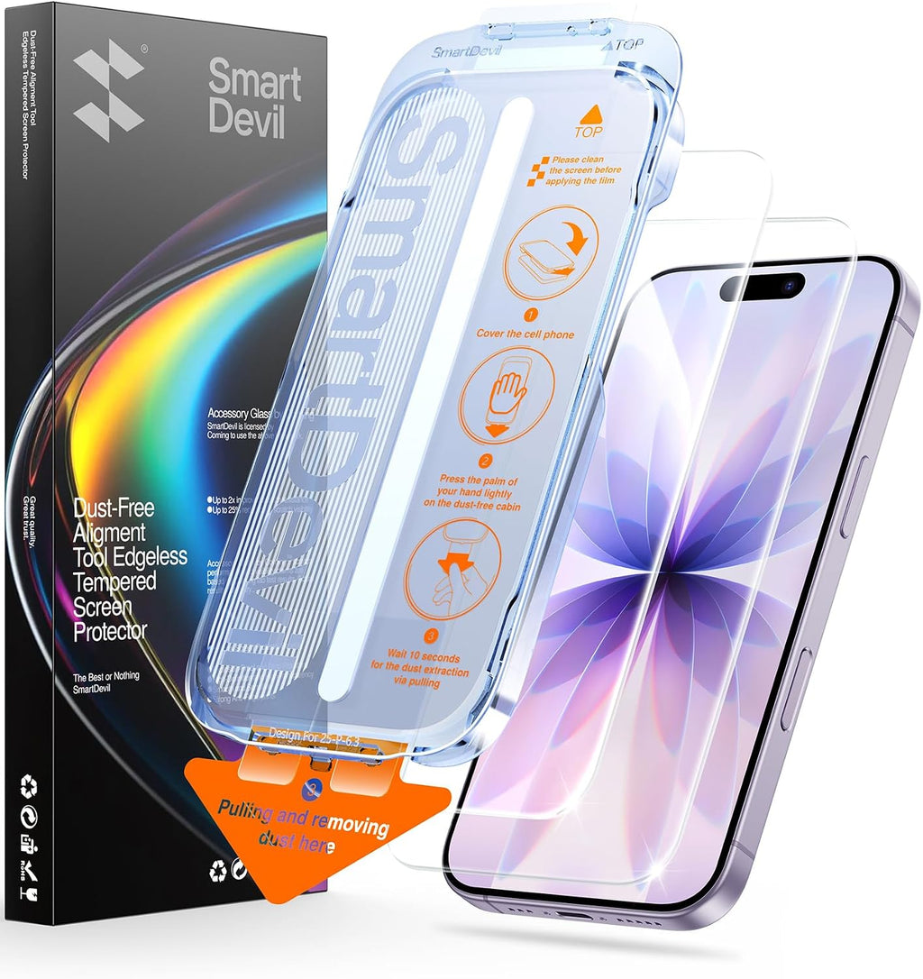 SMARTDEVIL 2 Pack Privatsphäre Schutz für iPhone 17 Panzerglas