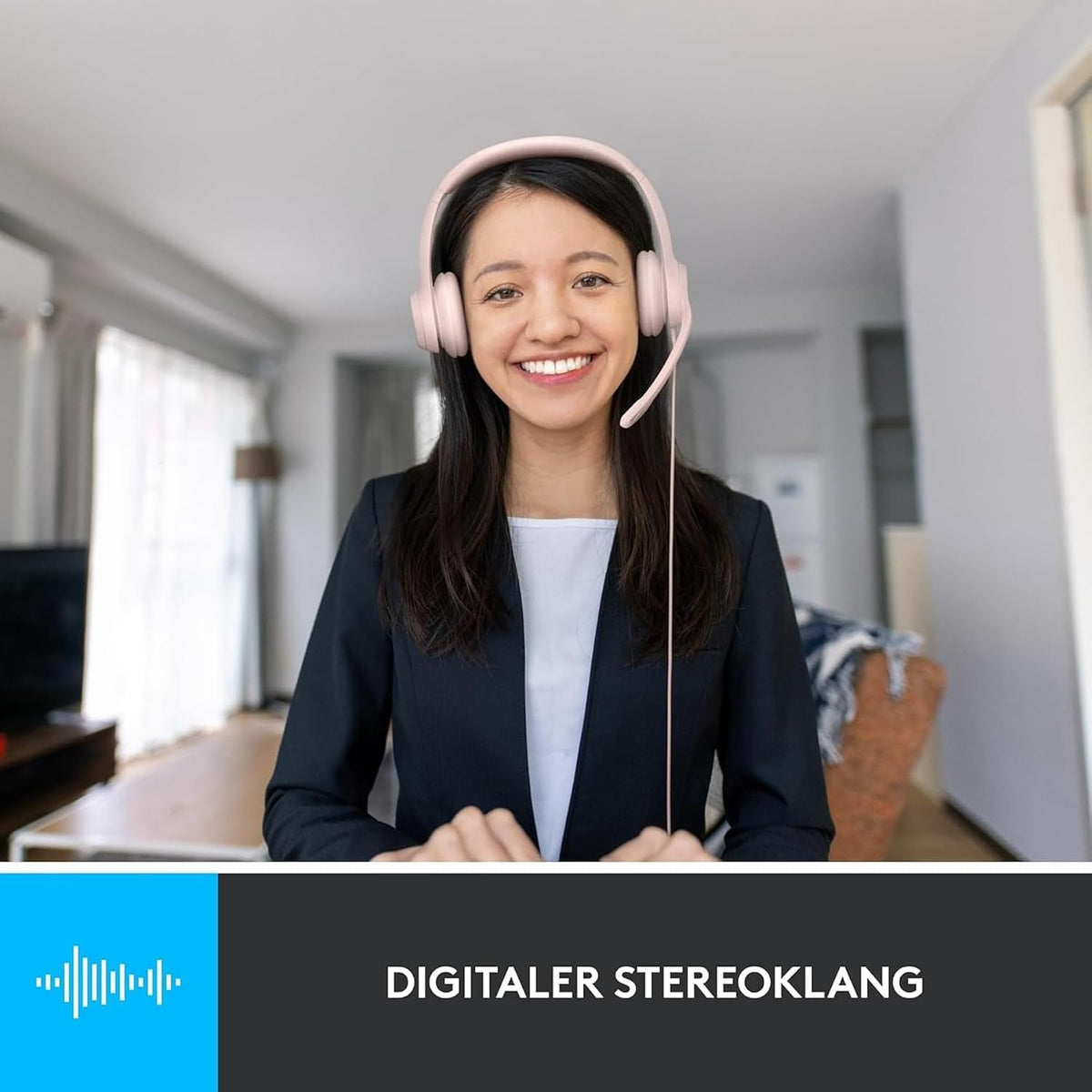 Logitech H390 Kopfhörer für PC zuhause, PC-Headset mit Mikrofon, Schwarz