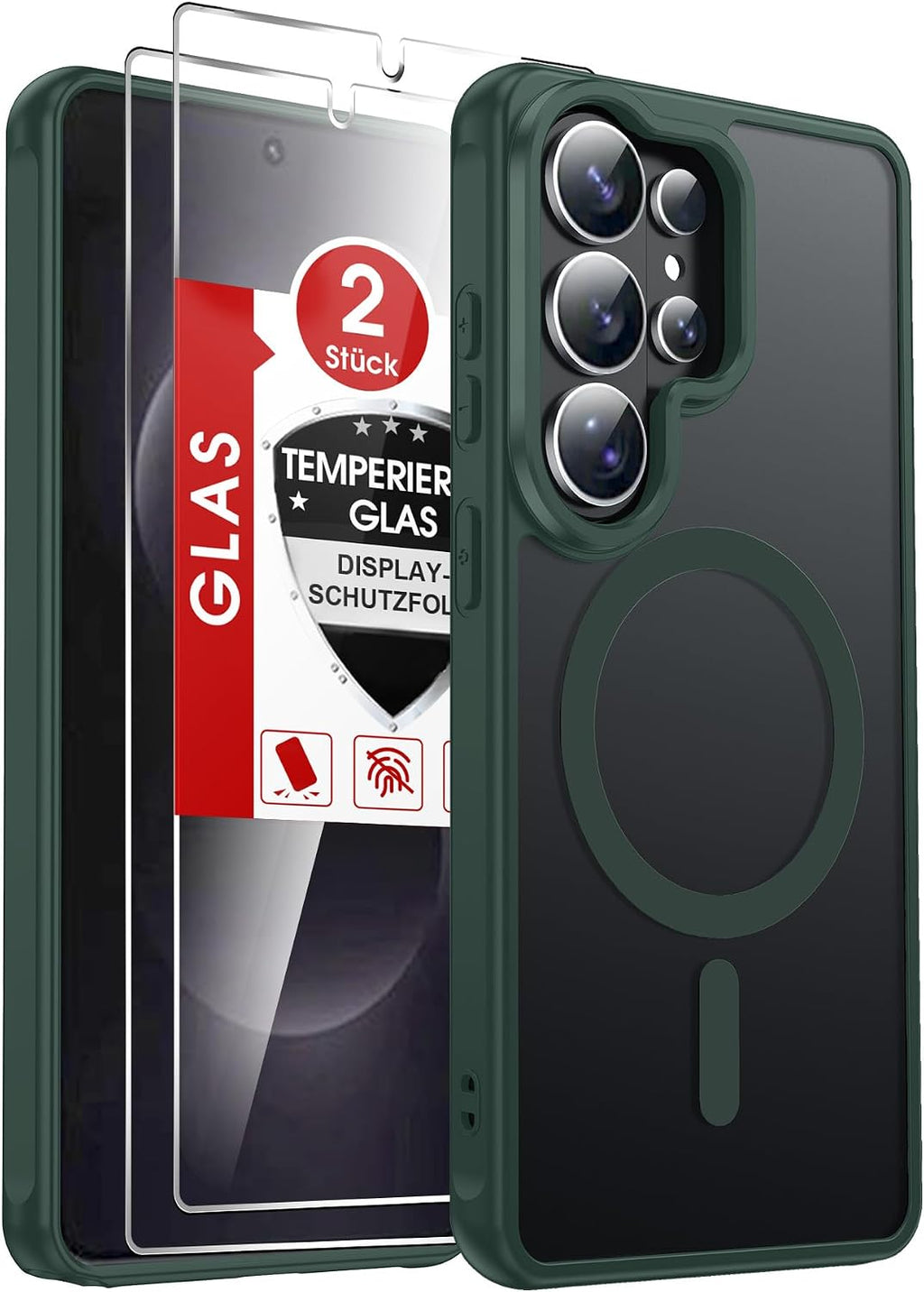LeYi für Samsung Galaxy A06 4G Hülle für Magsafe mit 2X Panzerglas-Schwarz
