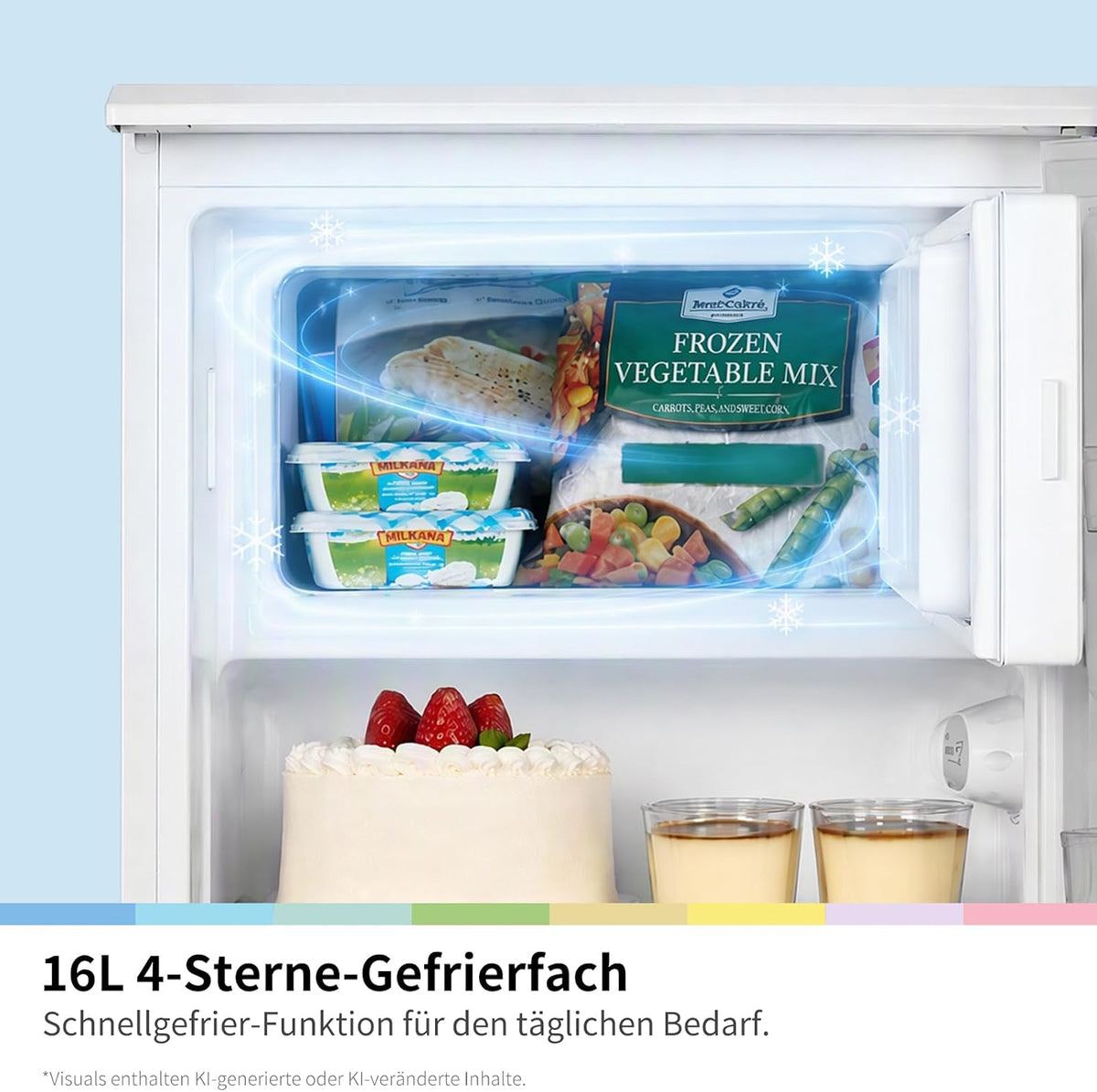 Comfee 113L kühlschrank mit gefrierfach, 35dB, Inverter Kompressor, EEK D