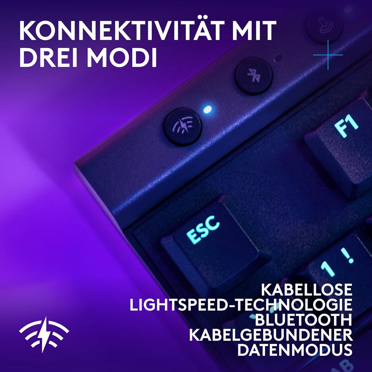 Logitech G G515 LIGHTSPEED TKL kabellose flache Gaming-Tastatur (Schwarz)