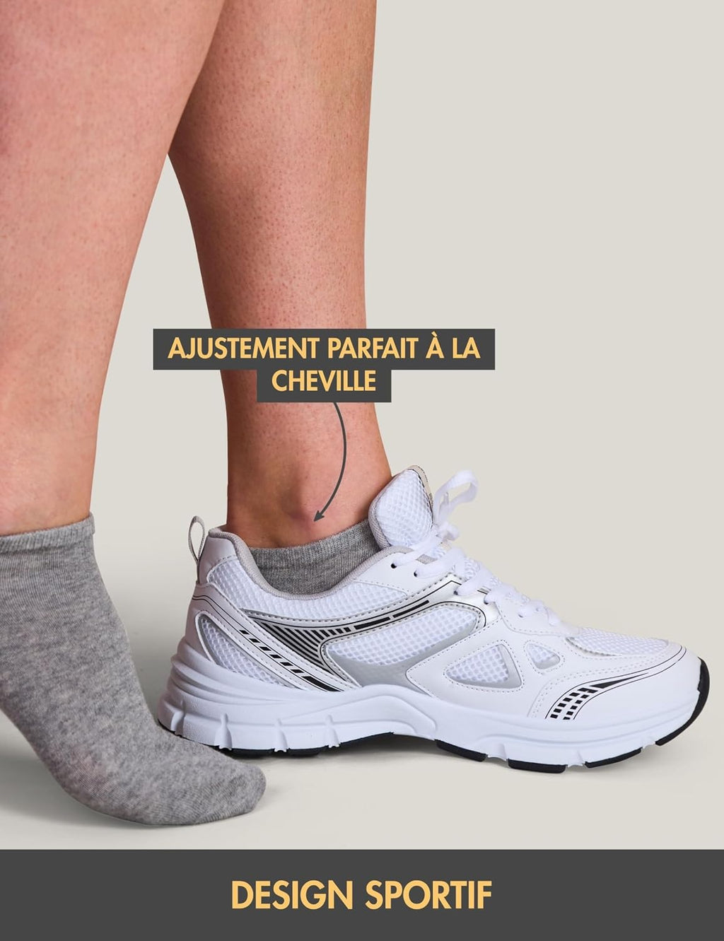 Basic Treasure Lot de 12 Paires Socquettes Sport Unisexes, Noir/Blanc/Gris