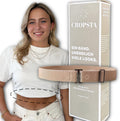Crop Band für Shirts & Hoodies - Elastisch & verstellbar für perfekten Cropped Look - Unsichtbar unter Kleidung - Fashion Tool Unisex (Beige)