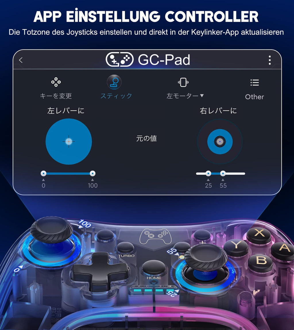HELLCOOL Switch Controller, Kabellos Switch Pro Controller für Switch/Lite/OLED Konsole, Macro/Turbo/Aufwachfunktion, Präzise Steuerung, Dual Motors Vibration, 15 Std Spieldauer