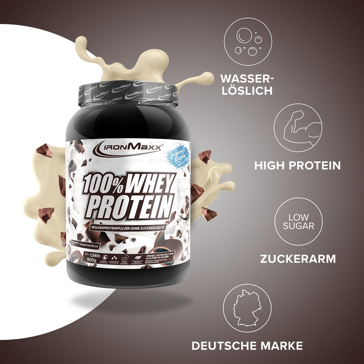 IronMaxx 100% Whey Protein Pulver - French Vanilla 500g Beutel | zuckerreduziertes, wasserlösliches Eiweißpulver aus Molkenprotein | viele verschiedene Geschmacksrichtungen