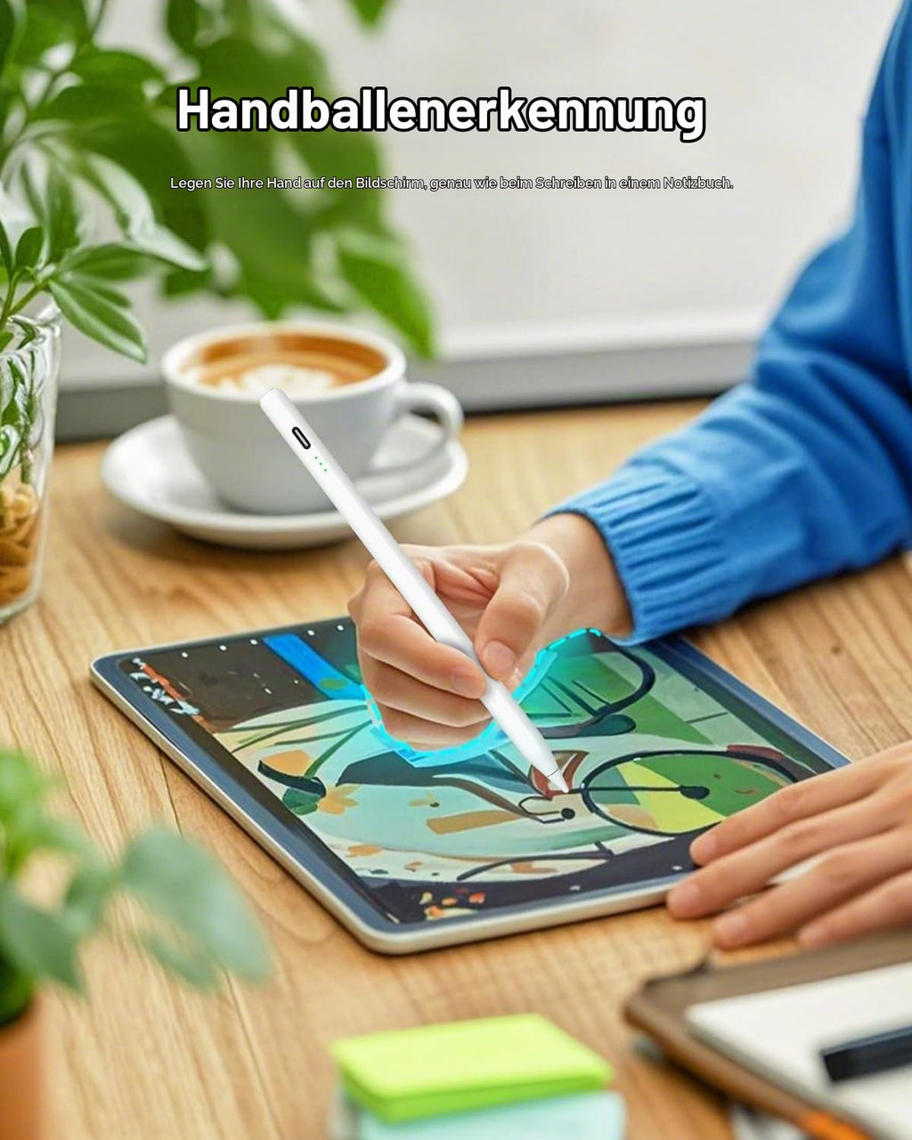 Stift für iPad Pro Air Mini 2018-2026, 2X Schnellladung, Handunterdrückung