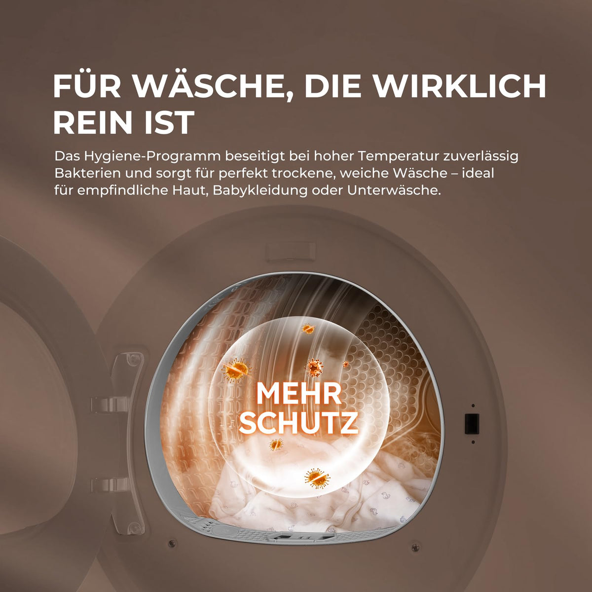 Haier Wärmepumpentrockner 9kg I G7 Serie I Klasse B I AI Power Inverter Motor, iOn Air Fresh, Pillow-Schontrommel, Automatik- & Hygiene-Programm, hOn AppI HD90-B667U1