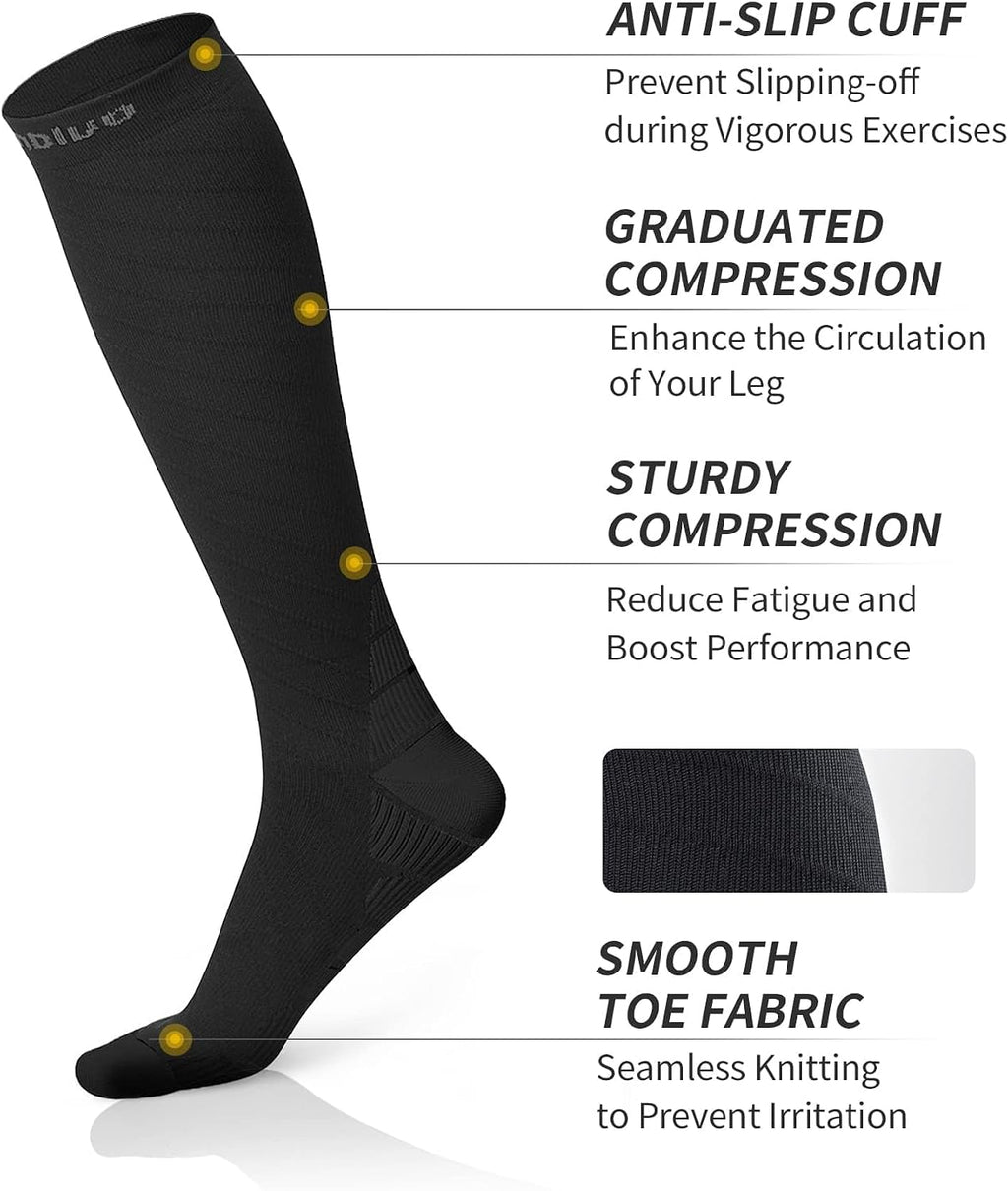 CAMBIVO Compression Socks for Women & Men 2 Pairs, Travel Flight Socks