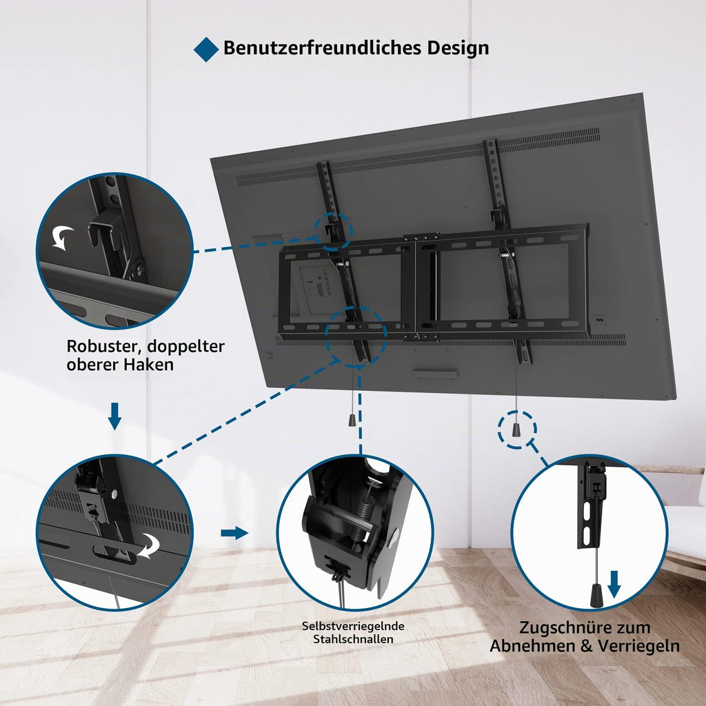 BONTEC TV Wandhalterung 23-70 Zoll Fernseher, vollbeweglich, bis zu 45 kg