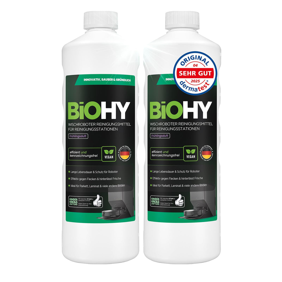 BiOHY Wischroboter Reiniger für Station mit Orangenduft (2 x 1 Liter)