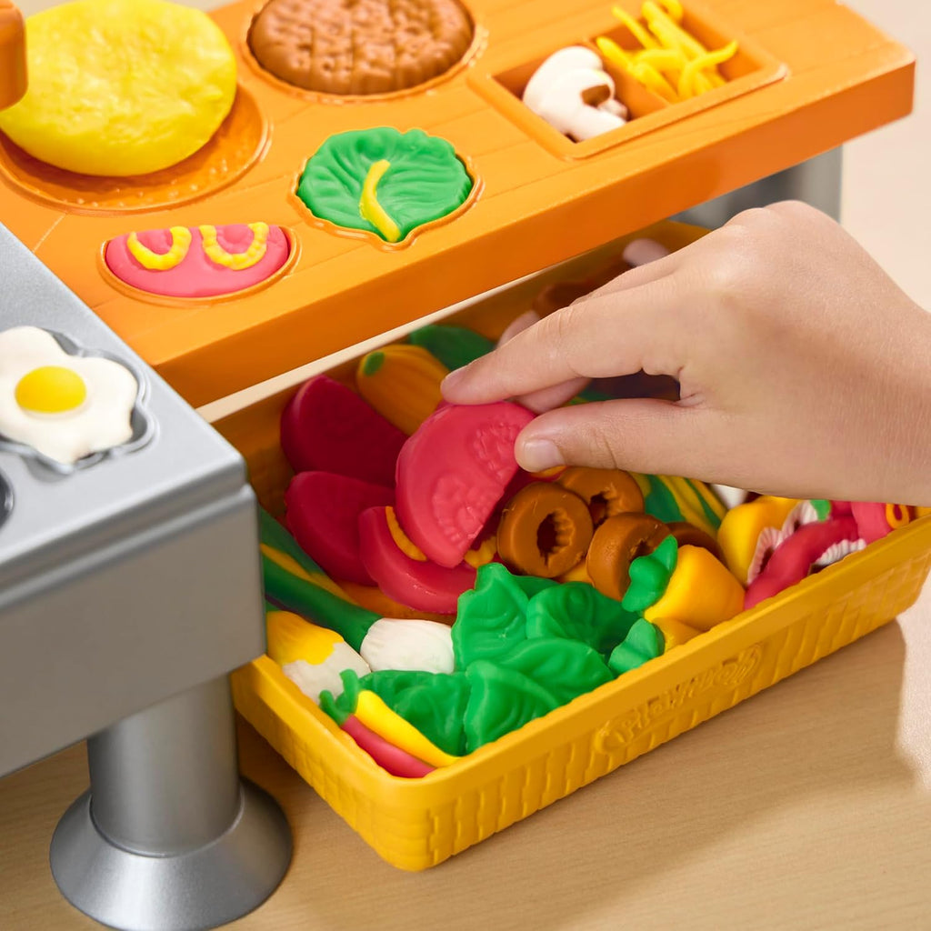 Play-Doh Super Sizzlin' Kitchen Playset, Realistic Cooking Toy Sounds, 25+ Play Foods to Create, Kids Arts & Crafts 3+