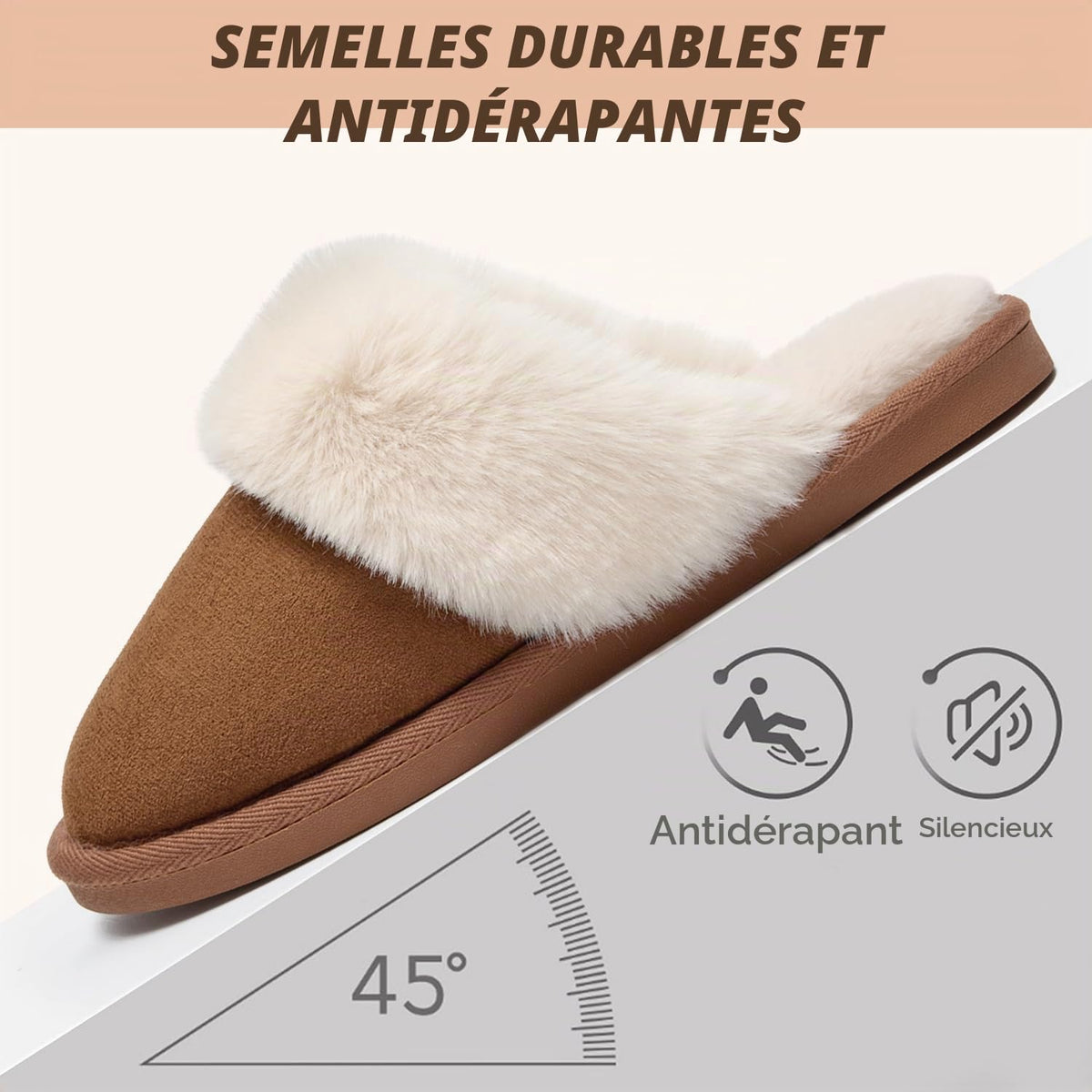 Misolin Chaussons Femme Homme Hiver Chaudes Maison Mémoire Mousse Pantoufle
