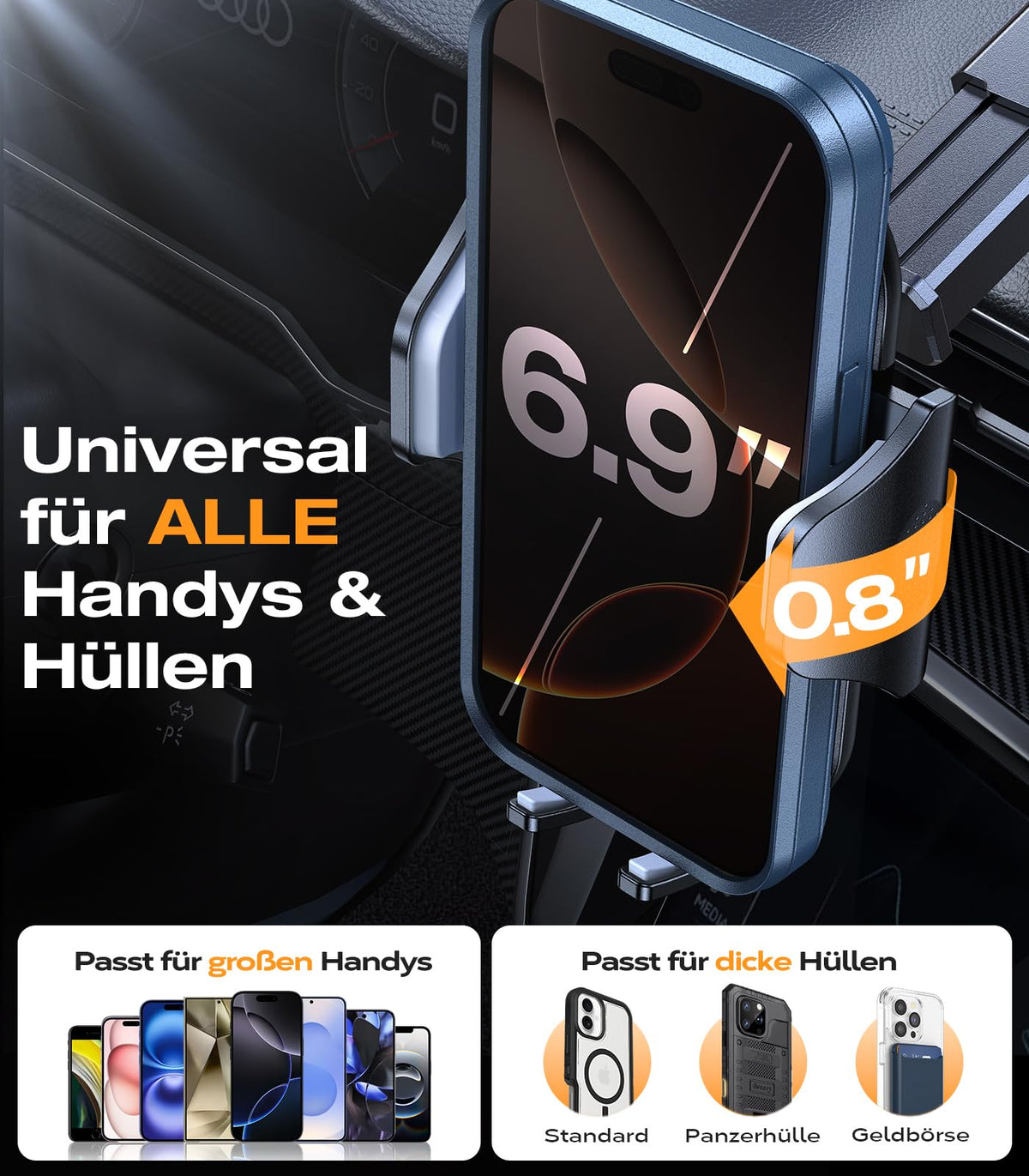VICSEED 2026 Beste Militärische Handyhalterung Auto [20KG Starker Saugnapf]