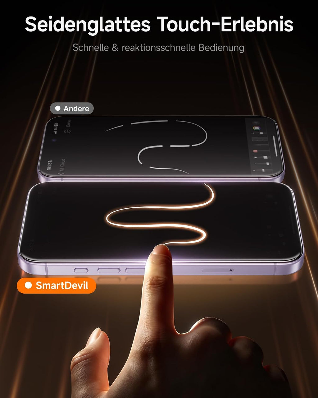 SMARTDEVIL 2 Pack Privatsphäre Schutz für iPhone 17 Panzerglas