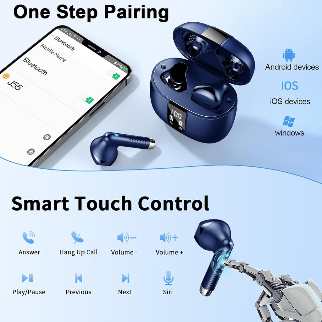 Drsaec Bluetooth Kopfhörer, In Ear Kopfhörer Kabellos Bluetooth 5.4