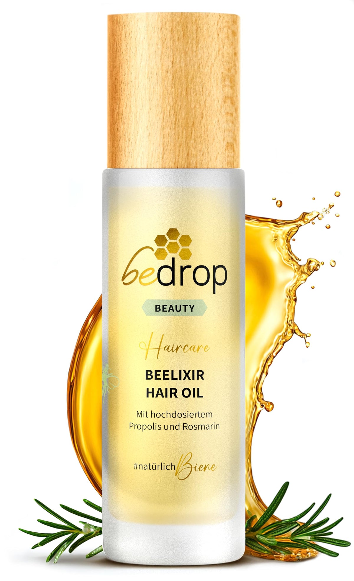 bedrop Beelixir Haaröl bei Haarausfall - Für Haarwachstum & als stärkende Pflege für Haare und Kopfhaut | mit Manuka Honig, Propolis, Rosmarin Extrakt - 30ml (3er Pack)