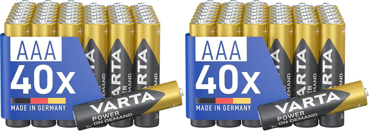 Varta Batterien AAA 100 Stück Power on Demand Alkaline 1,5 V Vorratspack
