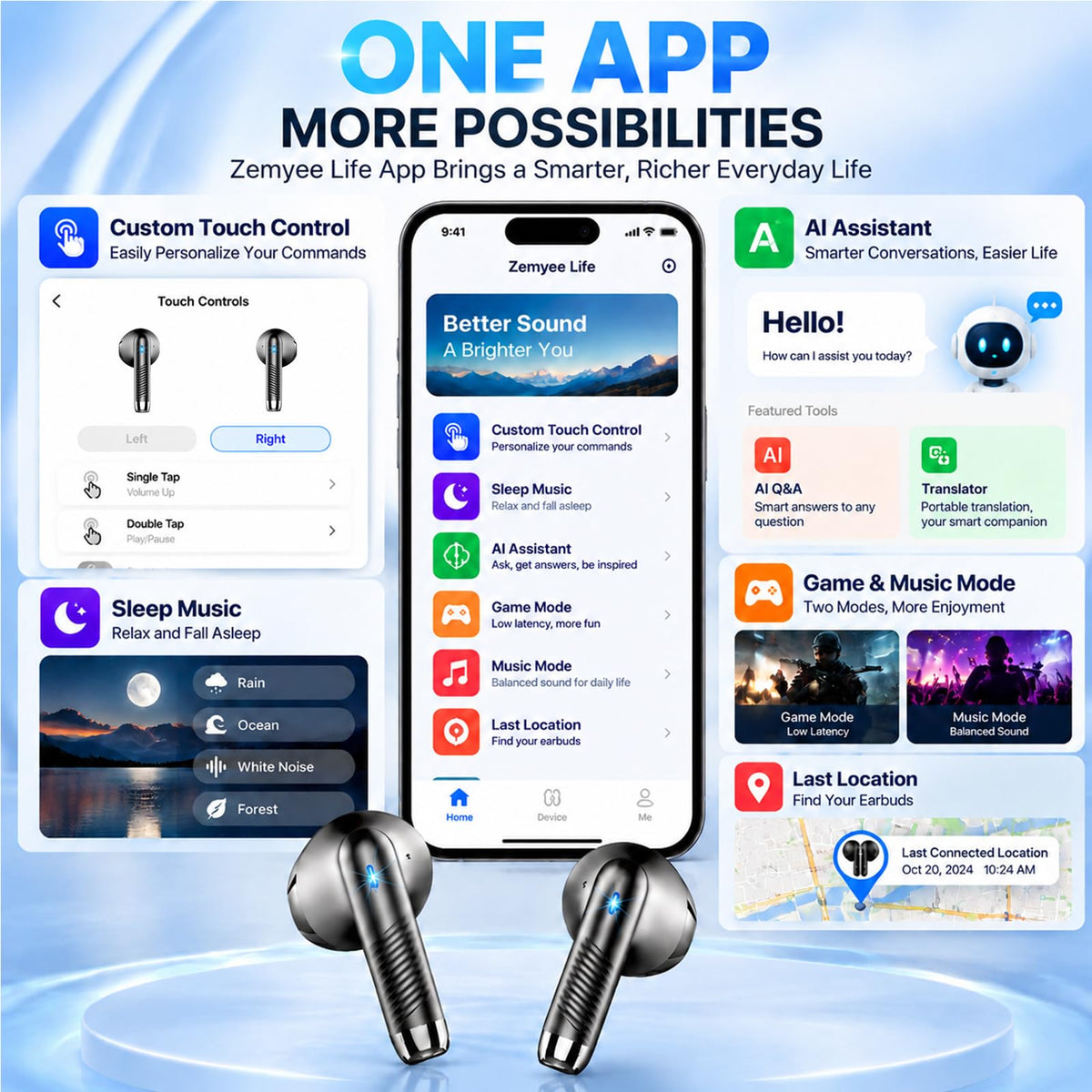 Drsaec Bluetooth Kopfhörer, In Ear Kopfhörer Kabellos Bluetooth 5.4