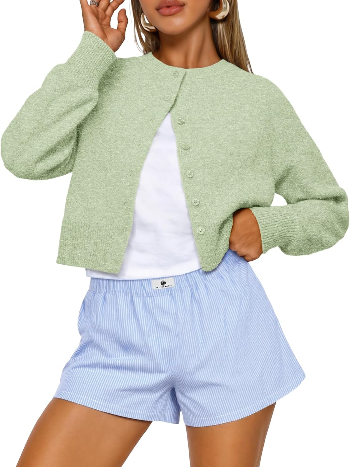 Trendy Queen Cropped Cardigan Sweaters for Women Fall Fashion Clothes 2026