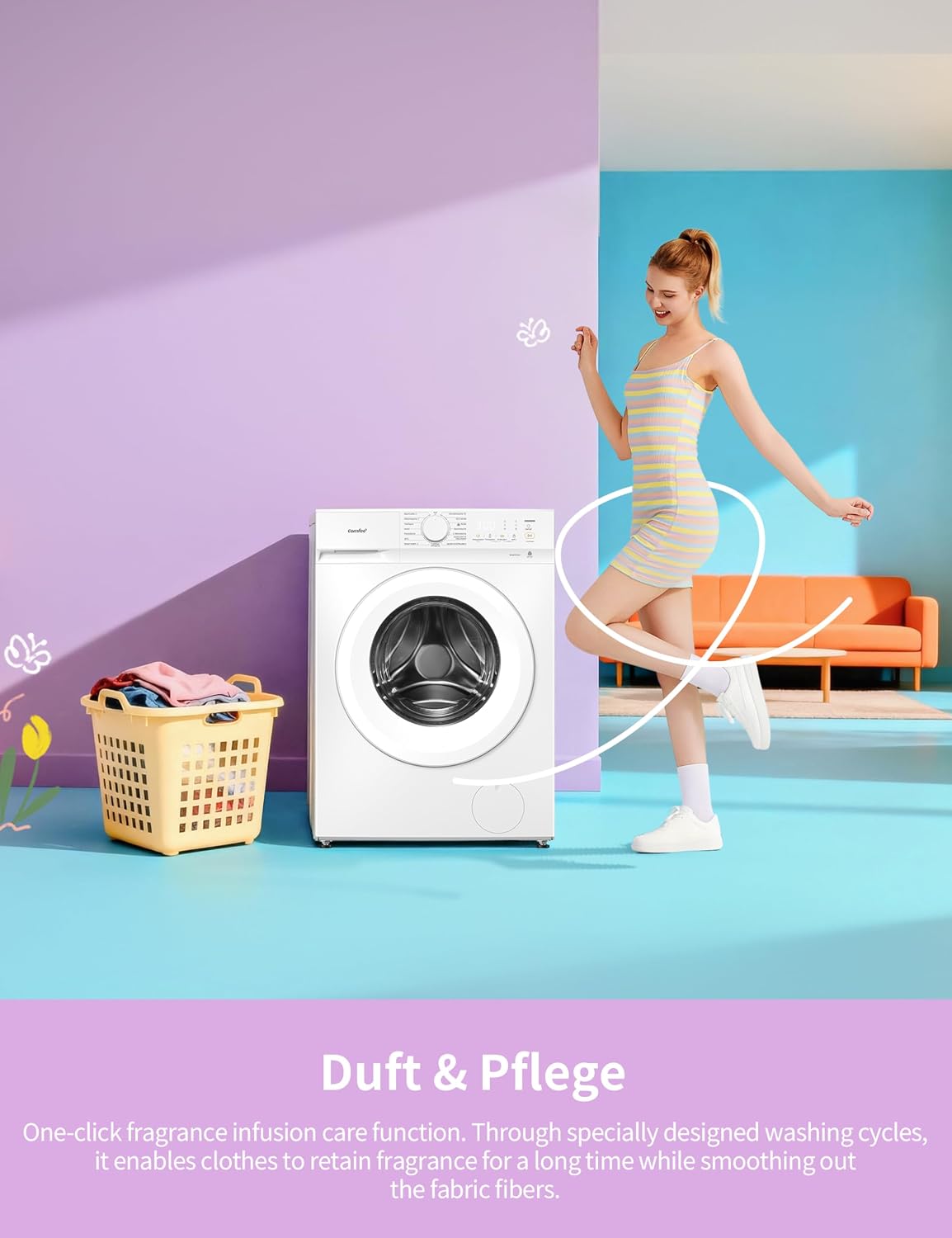 Comfee Frontlader Waschmaschine 8 kg Energieklasse A-10% weiß CF08EWP05W