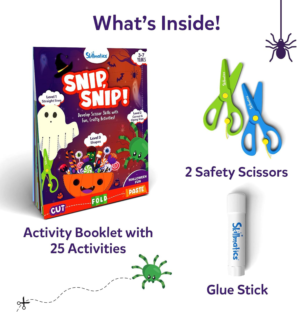 Skillmatics Snip Snip Halloween Craft, Scissor Skills, Felt Kits for Kids