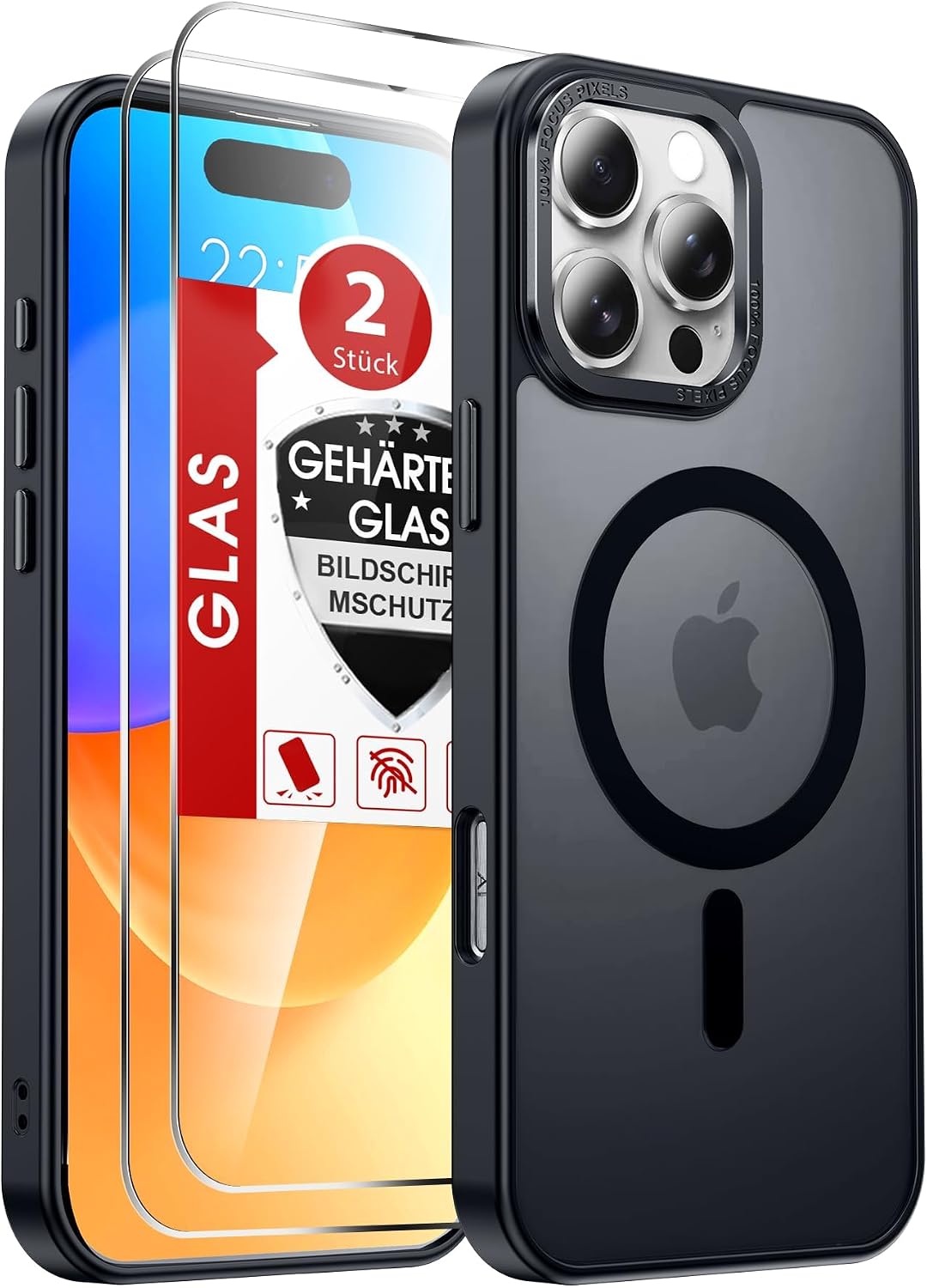 LeYi für Samsung Galaxy A06 4G Hülle für Magsafe mit 2X Panzerglas-Schwarz