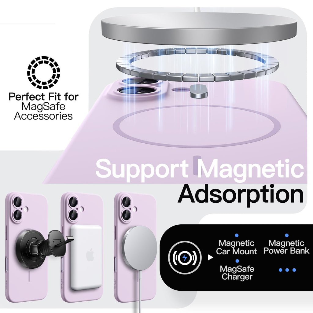 JETech Magnetische Dünne Hülle für iPhone 18 Pro, Schwarz