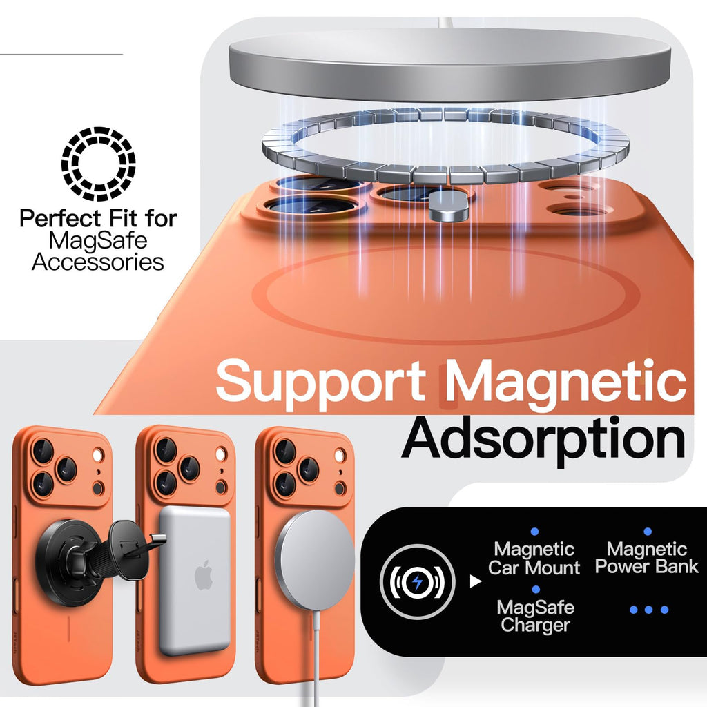 JETech Magnetische Dünne Hülle für iPhone 18 Pro, Schwarz