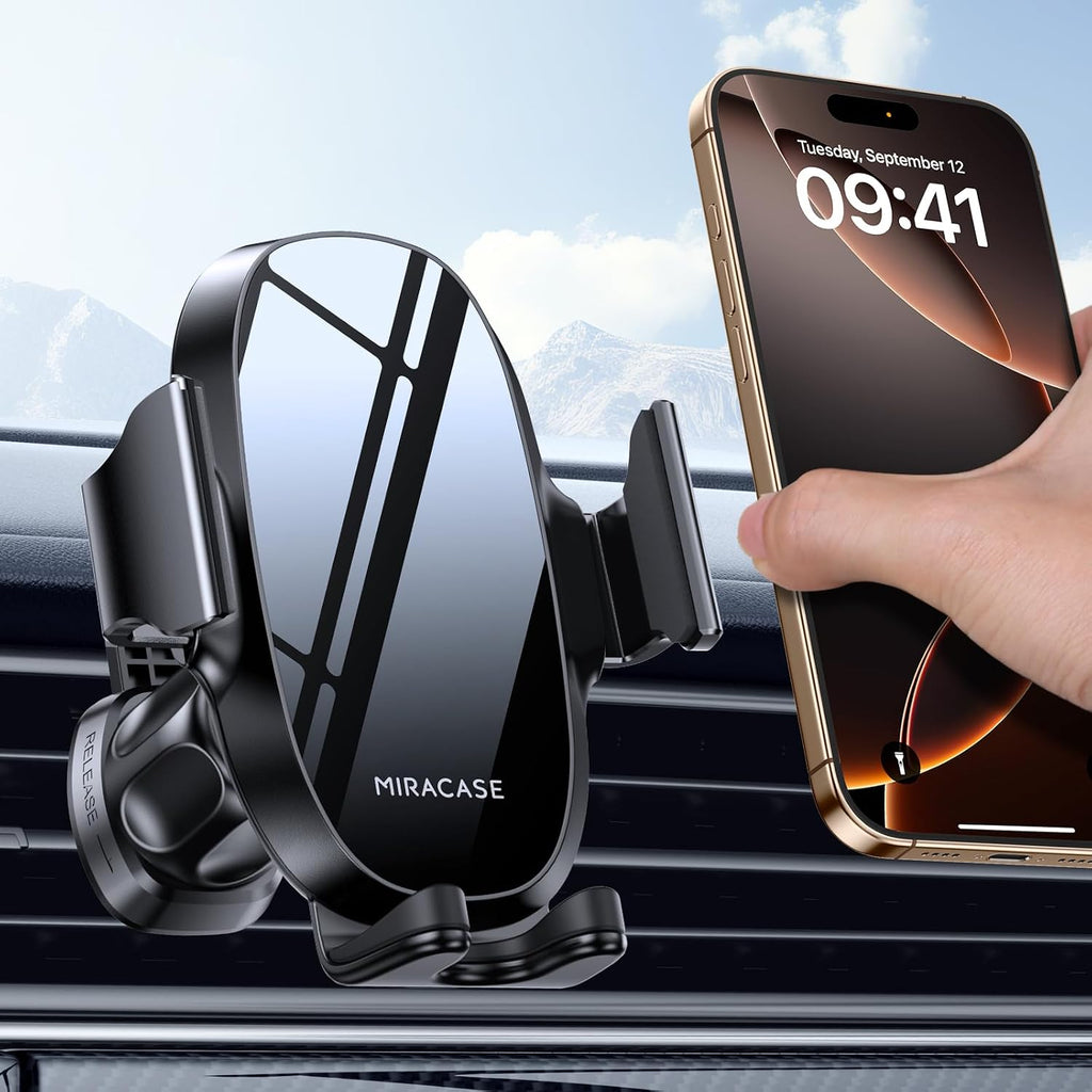 Miracase [2026 Upgraded Handyhalterung Auto Handy Halterung,Universal Car Phone Holder[Stärkste Saugnapf & Lüftungshaken] 360° Drehbar kfz autohalterung Lautsprecher für iPhone Samsung Galaxy Google