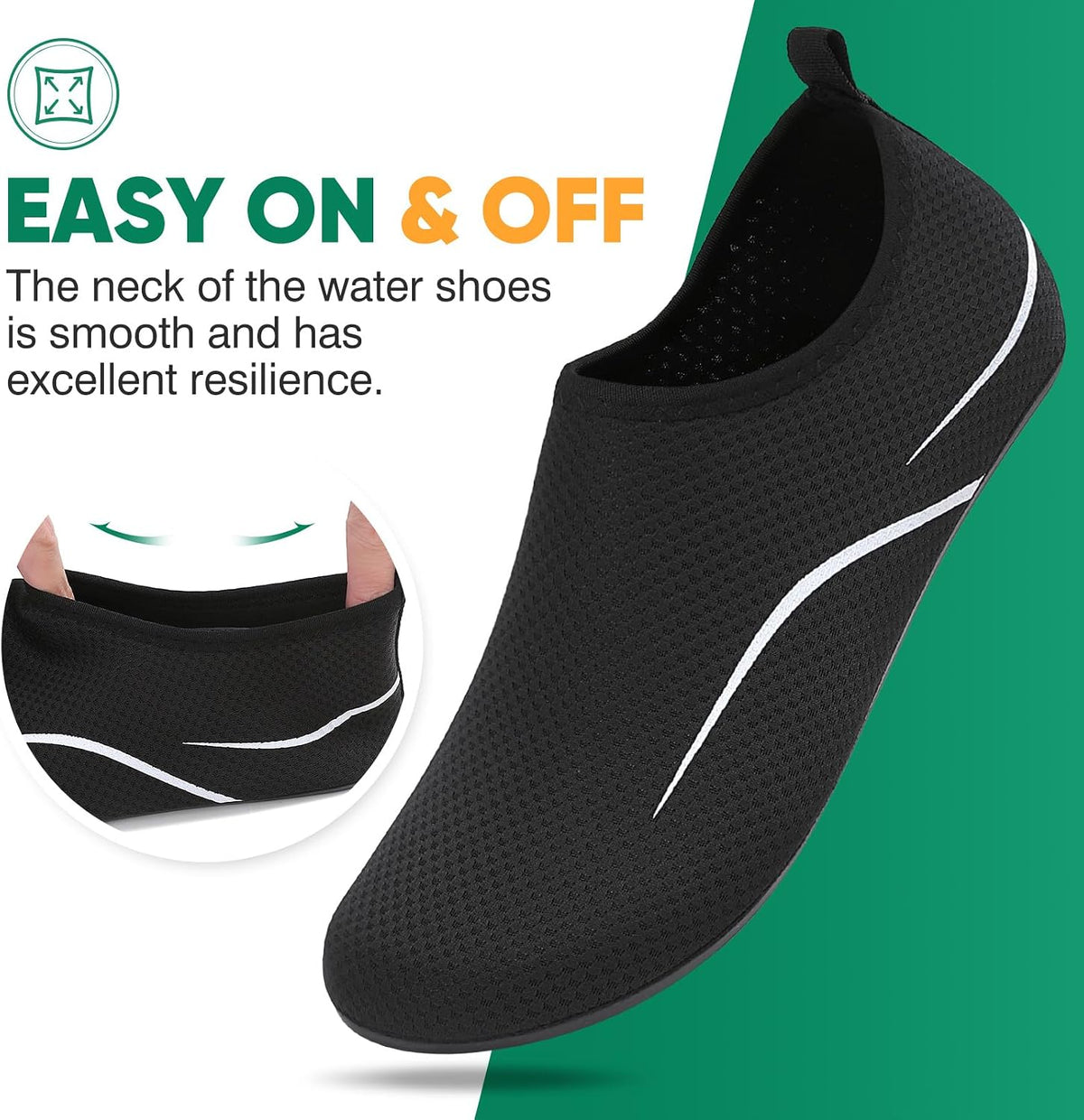 Water Shoes for Women Men Quick-Dry Beach Swim Socks with Non-Slip Sole