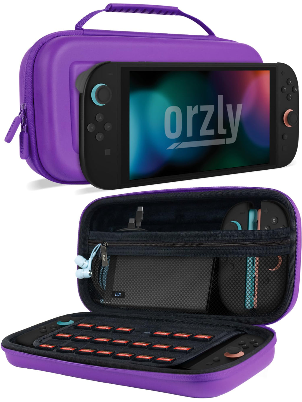 Orzly Tragetasche kompatibel mit Nintendo Switch Lite (2019) – Aufbewahrungstasche - Hartschalen Case/Hülle/Schutzhülle für die Verwendung mit der Nintendo Switch Lite Konsole & Accesoires - ROSA