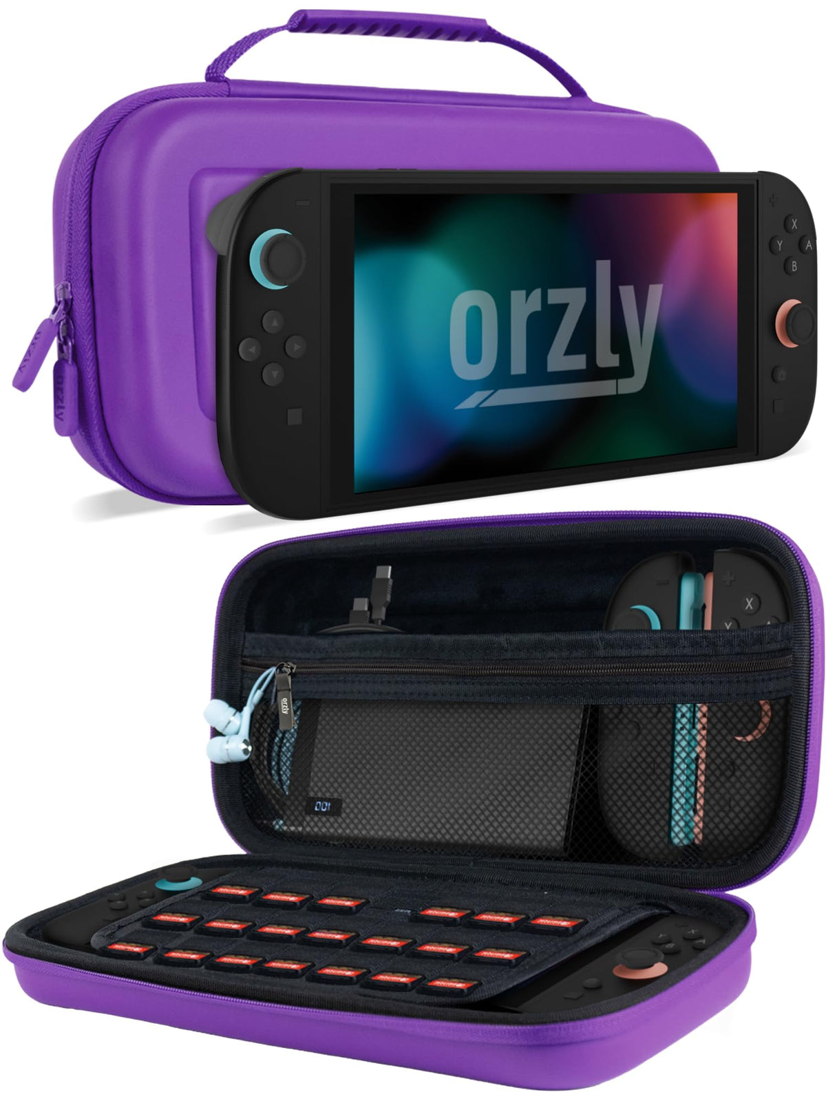 Orzly Tragetasche kompatibel mit Nintendo Switch Lite (2019) – Aufbewahrungstasche - Hartschalen Case/Hülle/Schutzhülle für die Verwendung mit der Nintendo Switch Lite Konsole & Accesoires - ROSA