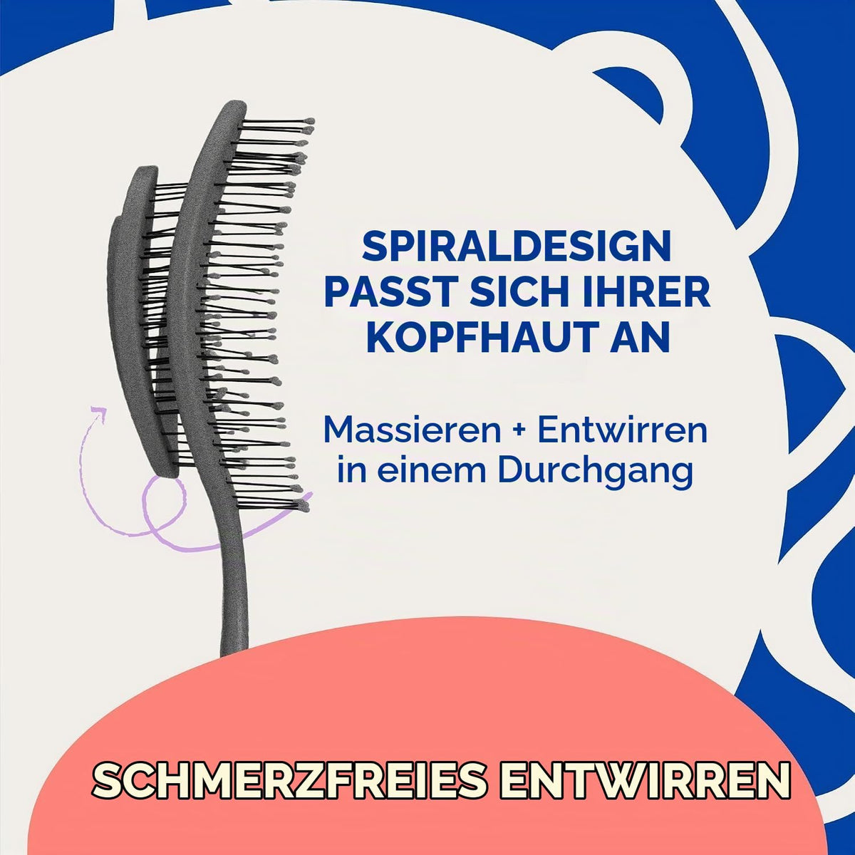 Ninabella Haarbürste ohne Ziepen - Detangler Bürste, Entwirrbürste & Lockenbürste für feines und langes Haar - Haarbürste Damen Herren Kinder - für nasse und trockene Haare - Limettengrün