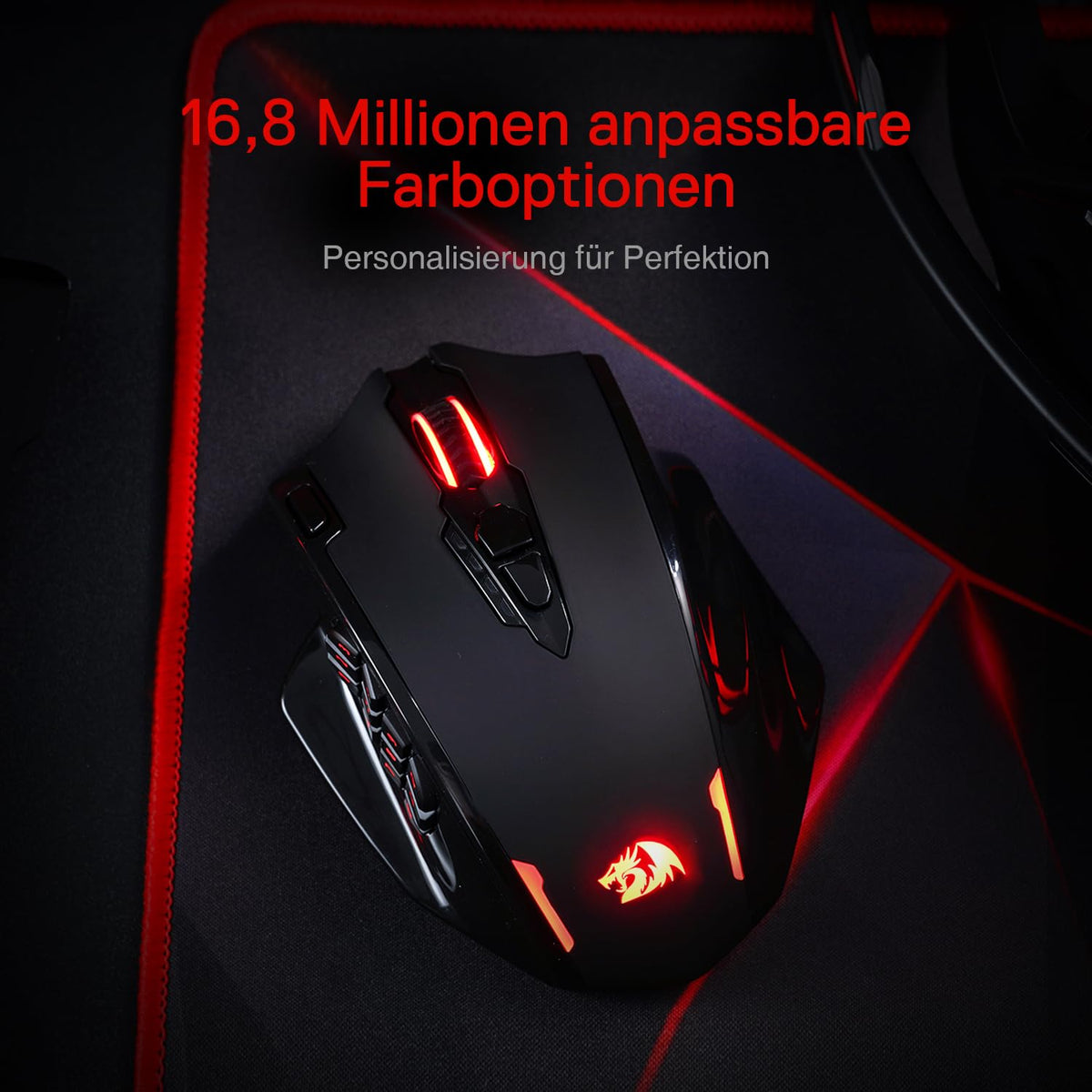 Redragon M908 Impact MMO Gaming Maus Kabelgebunden RGB 12400 DPI