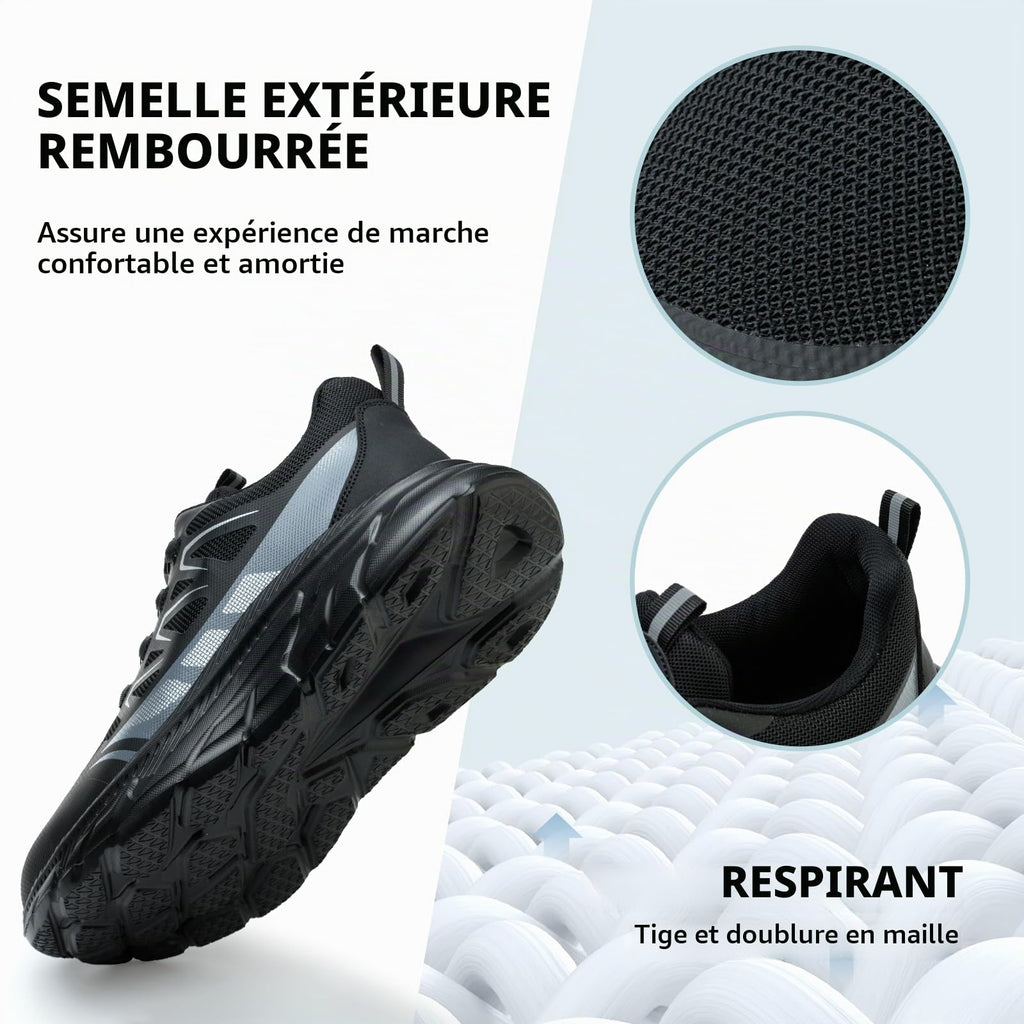 Chaussures de Sécurité Hommes Légère Basket Securite Femme Chaussures de Travail Embout en Acier Respirantes Antidérapante Chaussures de Sécurité