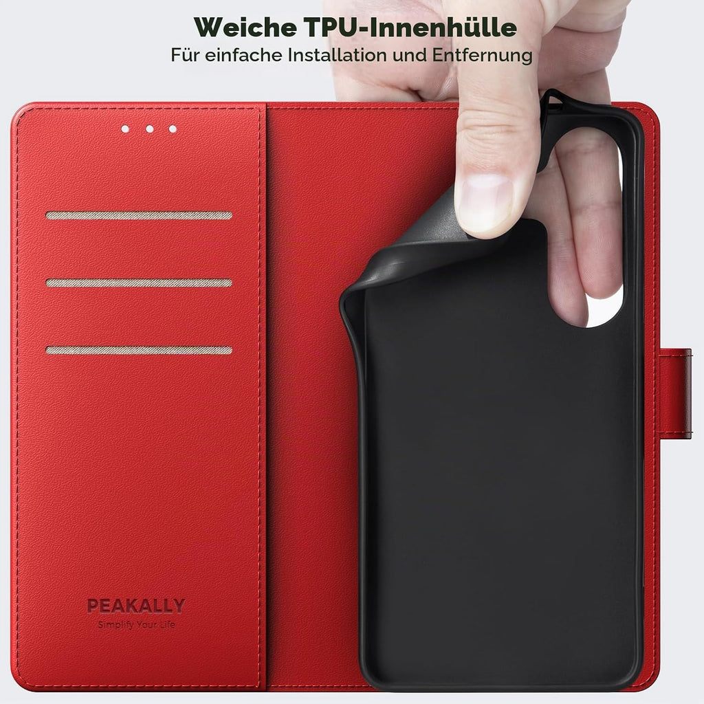 Peakally Handyhülle für Samsung Galaxy A17 5G Hülle [Mit 1 Stück Panzer Schutz Glas] [Premium PU Leder] [RFID-Blockierung] [Kartenfach] Klapphülle kompatibel mit Galaxy A17 5G / 4G - Grün