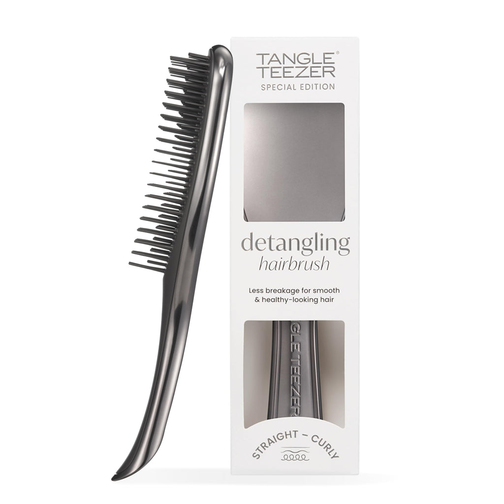 Tangle Teezer Ultimate Detangler Haarbürste – Nasses & Trockenes Haar – Entwirrungsbürste für Alle Haartypen – Zweistufige Borsten Reduzieren Haarbruch & Knoten – Champagner Gold mit Chrom-Finish