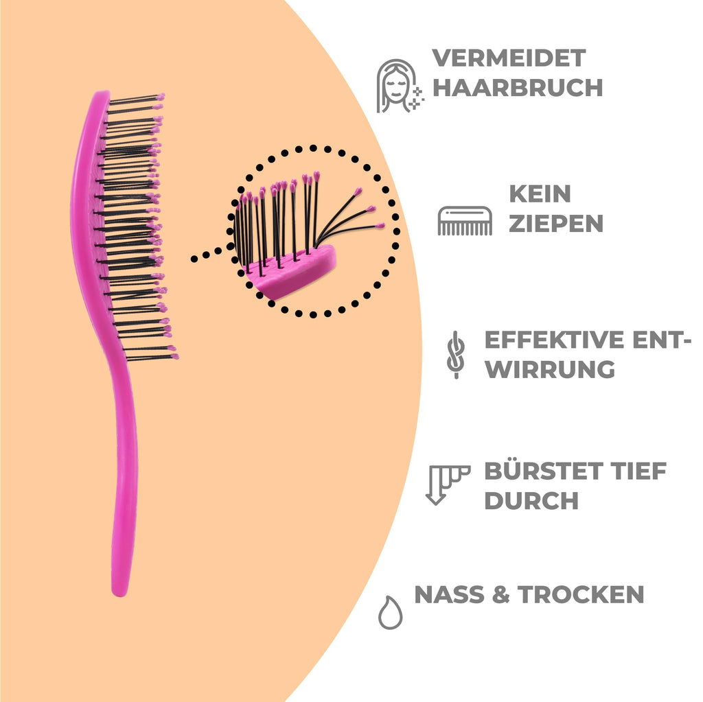 Ninabella Haarbürste ohne Ziepen - Detangler Bürste, Entwirrbürste & Lockenbürste für feines und langes Haar - Haarbürste Damen Herren Kinder - für nasse und trockene Haare - Limettengrün