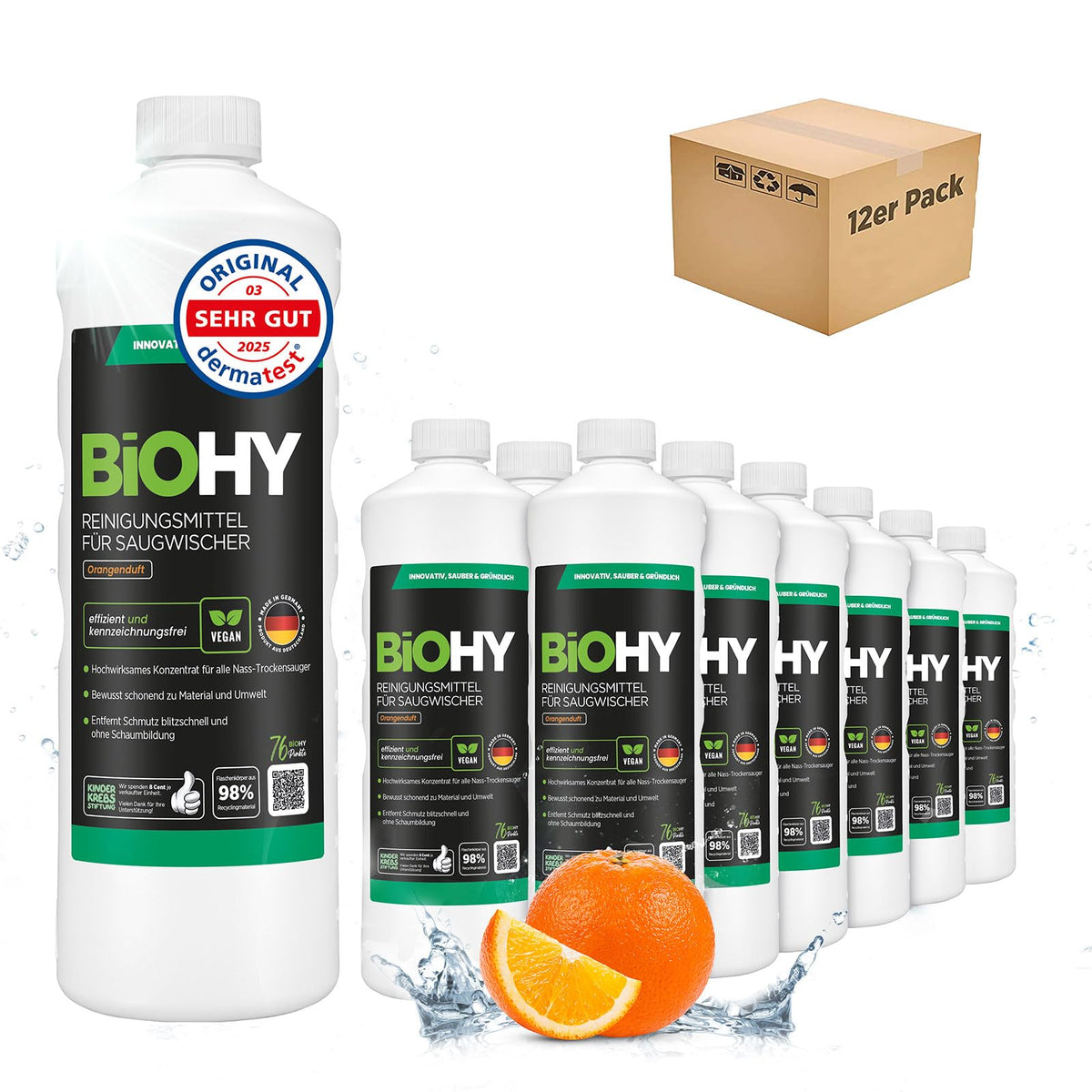BiOHY Wischroboter Reiniger für Station mit Orangenduft (2 x 1 Liter)