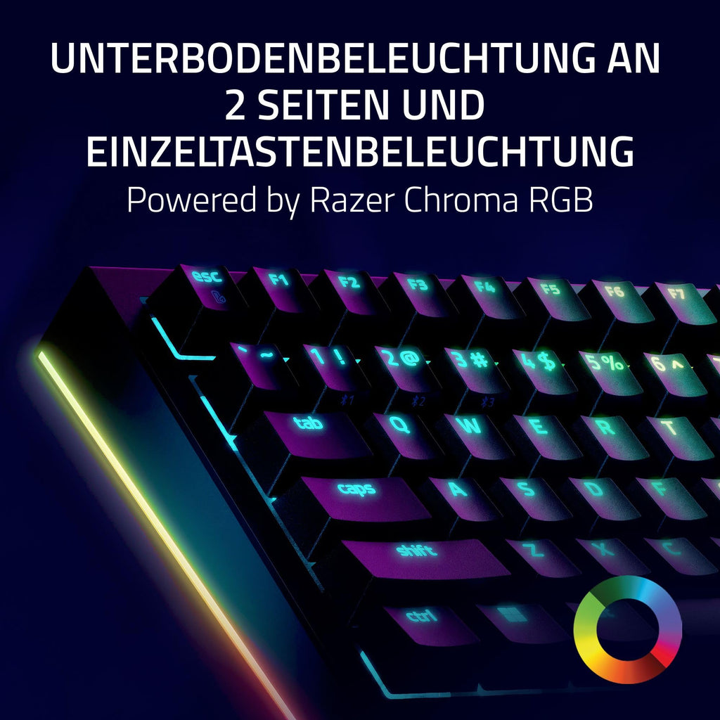 Razer BlackWidow V4 - Mechanische Gaming-Tastatur Chroma RGB (Mechanische Yellow Switches, 6 eigene Makro-Tasten, Doubleshot-ABS-Tastenkappen) QWERTZ DE-Layout | Schwarz