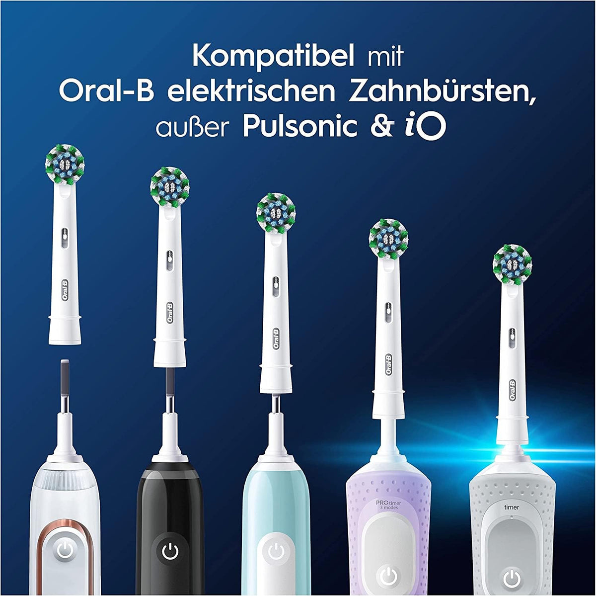 Oral-B Aufsteckbürsten PRO CrossAction, Weiß, 10 Stück