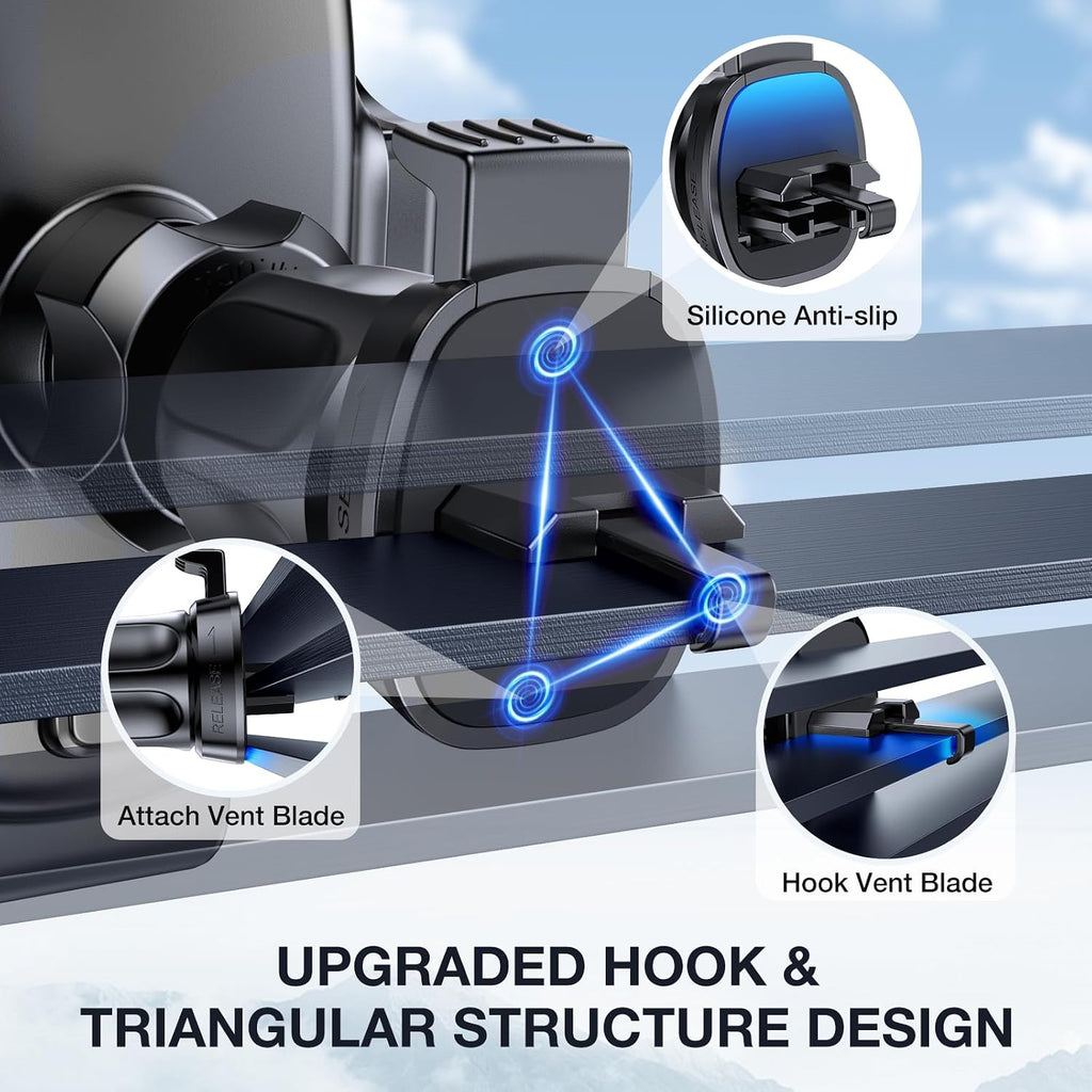 Miracase [2026 Upgraded Handyhalterung Auto Handy Halterung,Universal Car Phone Holder[Stärkste Saugnapf & Lüftungshaken] 360° Drehbar kfz autohalterung Lautsprecher für iPhone Samsung Galaxy Google