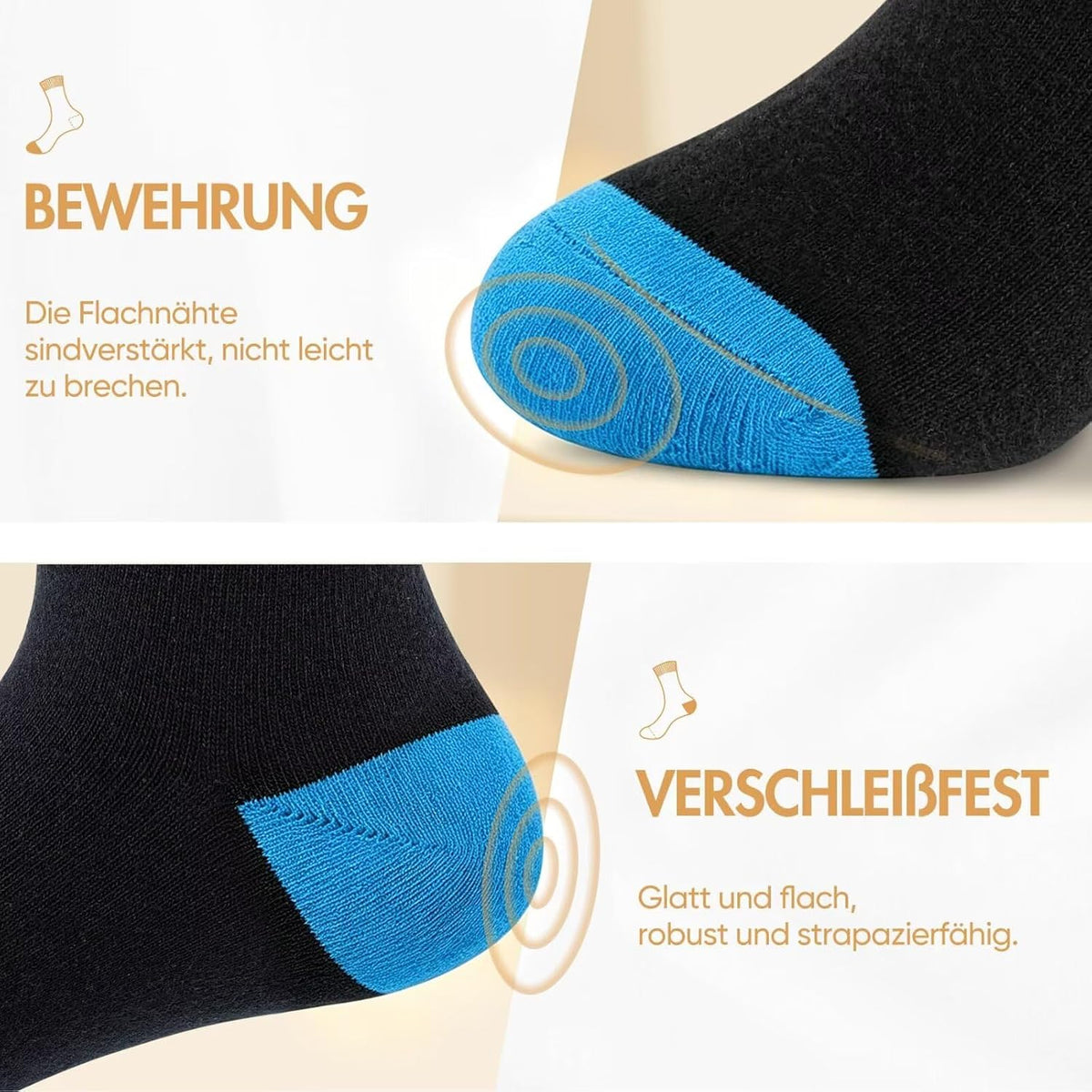 NUOZA 12 Paar Socken Herren Damen Baumwolle Business Atmungsaktive Socks