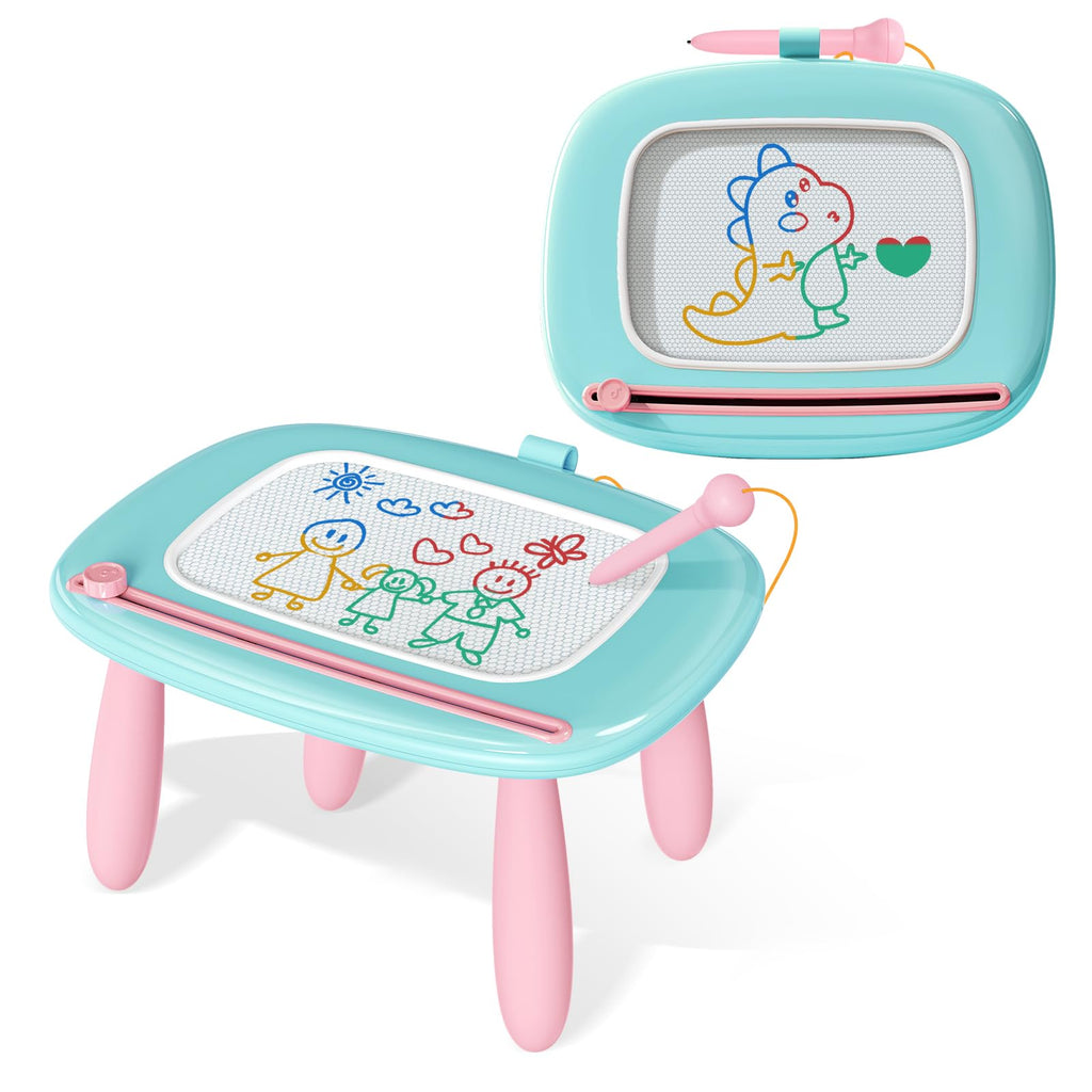 Kikidex Magnetic Drawing Board, Toddler Girl Toys for 1-3 Year Old, Doodle Board Pad Learning and Educational Toys for 1 2 3 Year Old Kids Birthday Gift (Soft Pink)