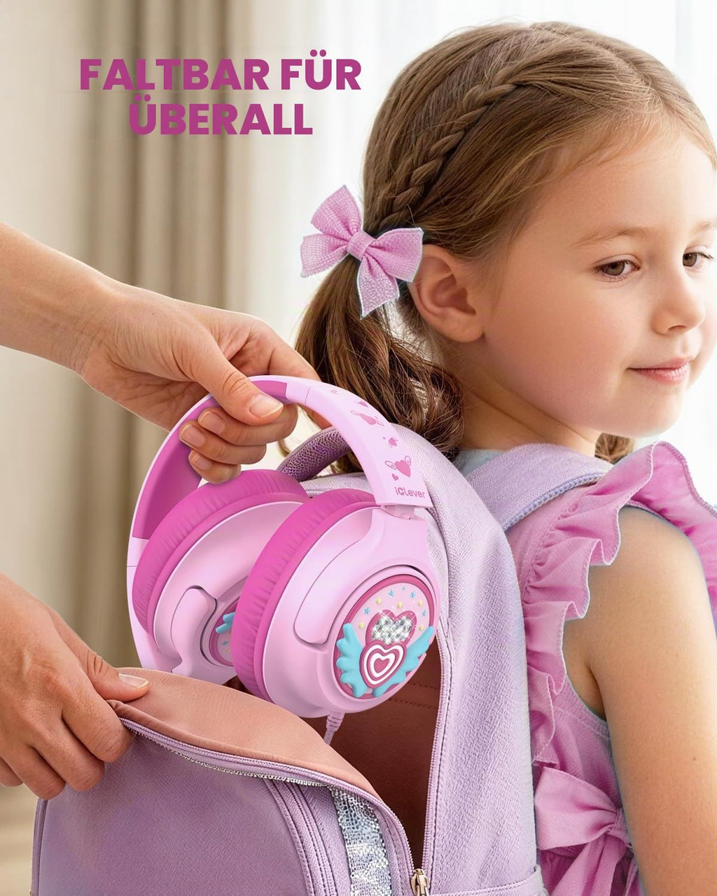 iClever HS26 Kopfhörer Kinder mit 3,5 mm Kabel für Schule/Tablet/Reisen