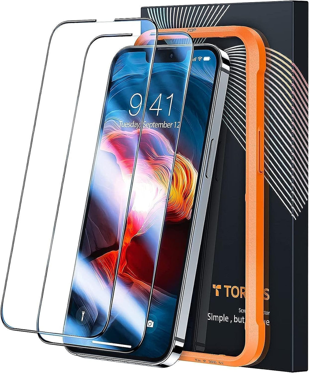 TORRAS für iPhone 18 Pro für Panzerglas TOP 9H+, Auto-Montage, 2 Stück