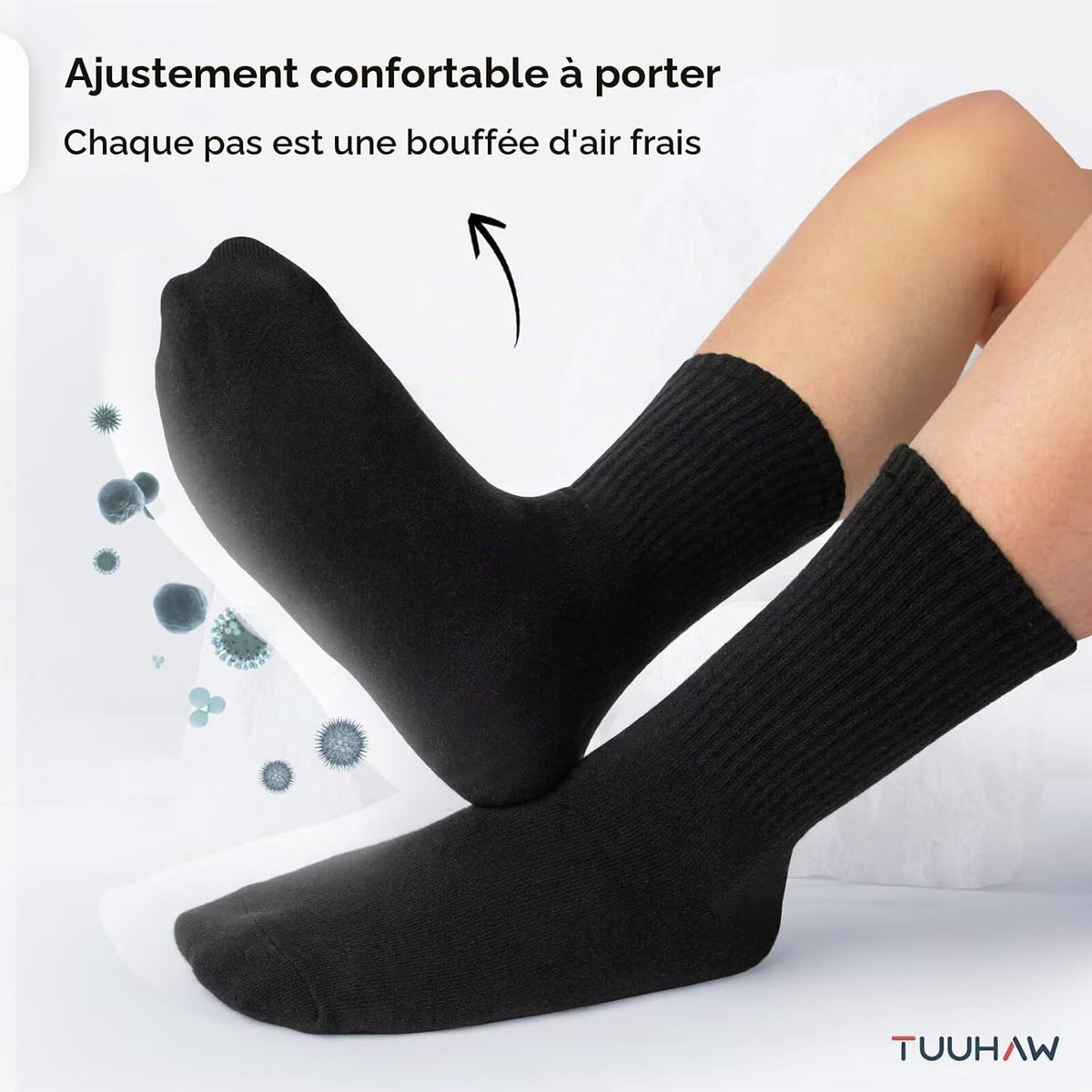 Chaussettes Homme Femme Coton Sport Tennis Course Golf (Lot de 6/12)