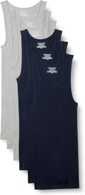 Amazon Essentials Men's Lightweight Breathable Cotton Slim Fit Tank Undershirts, Pack of 6